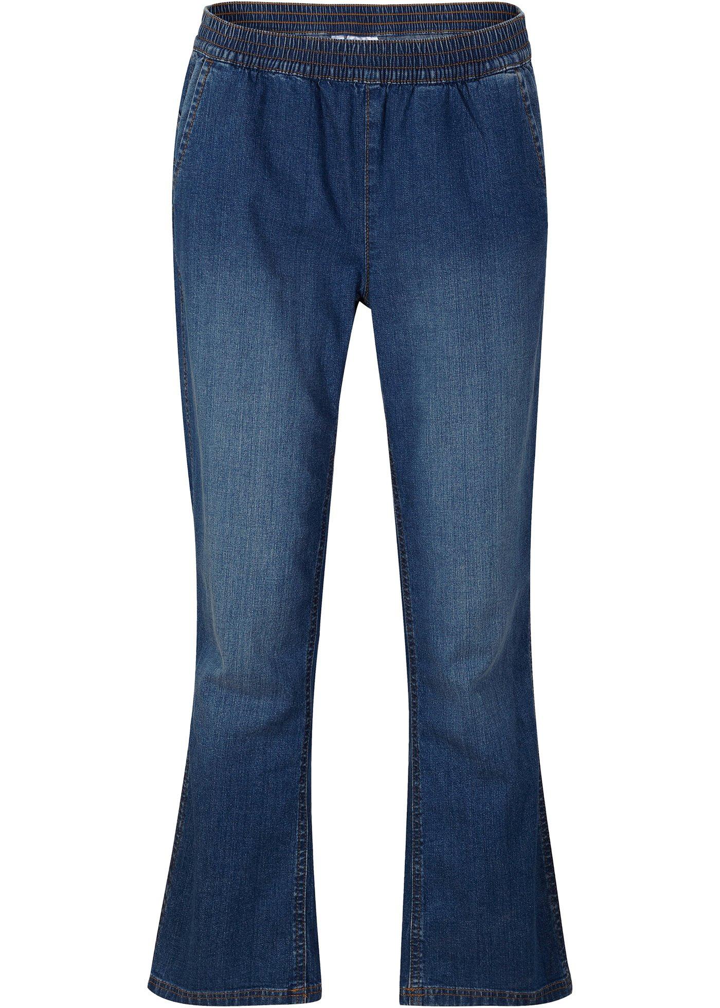 Jean 7/8 avec taille confortable, évasé