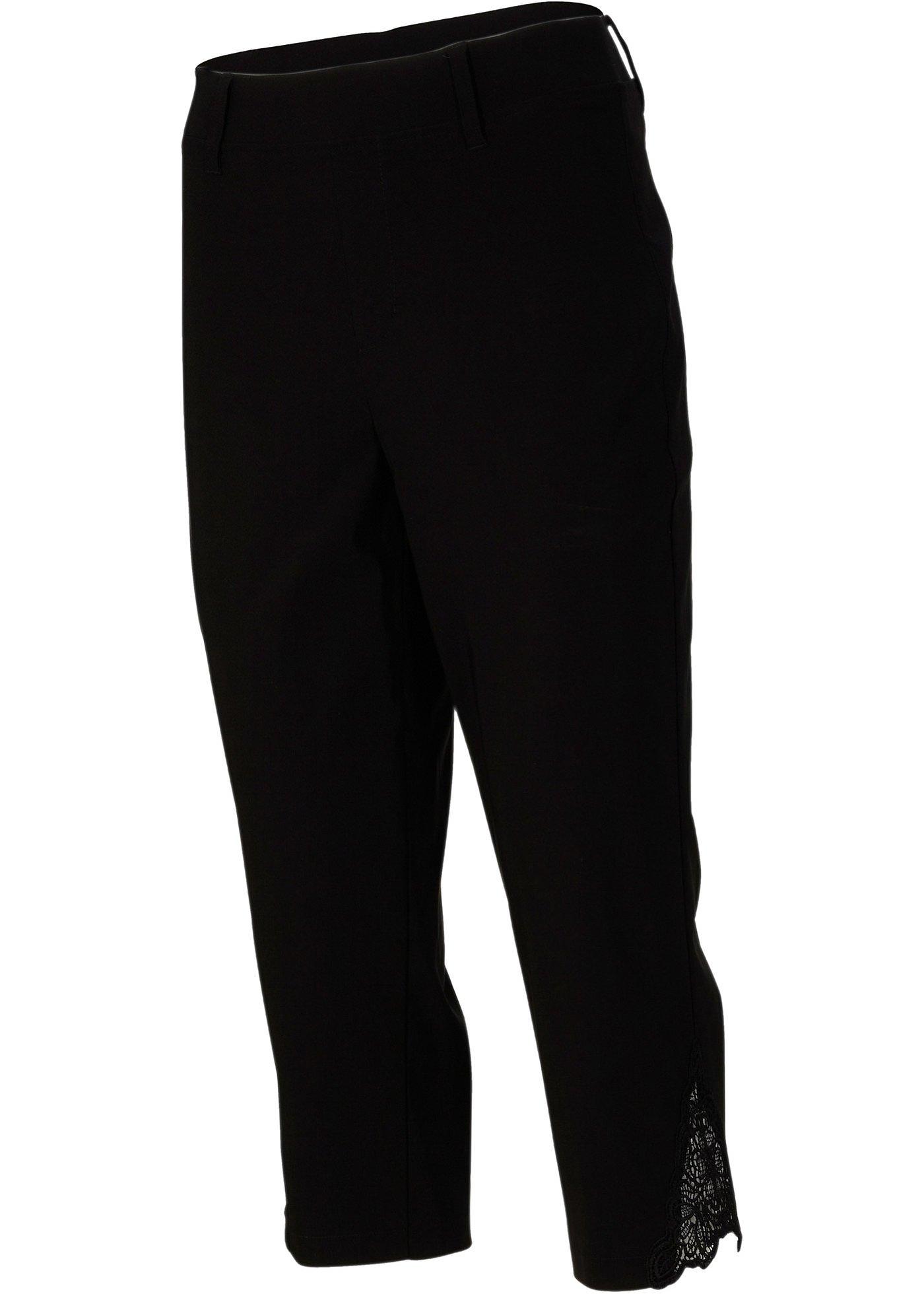 Pantalon corsaire avec broderie ajourée