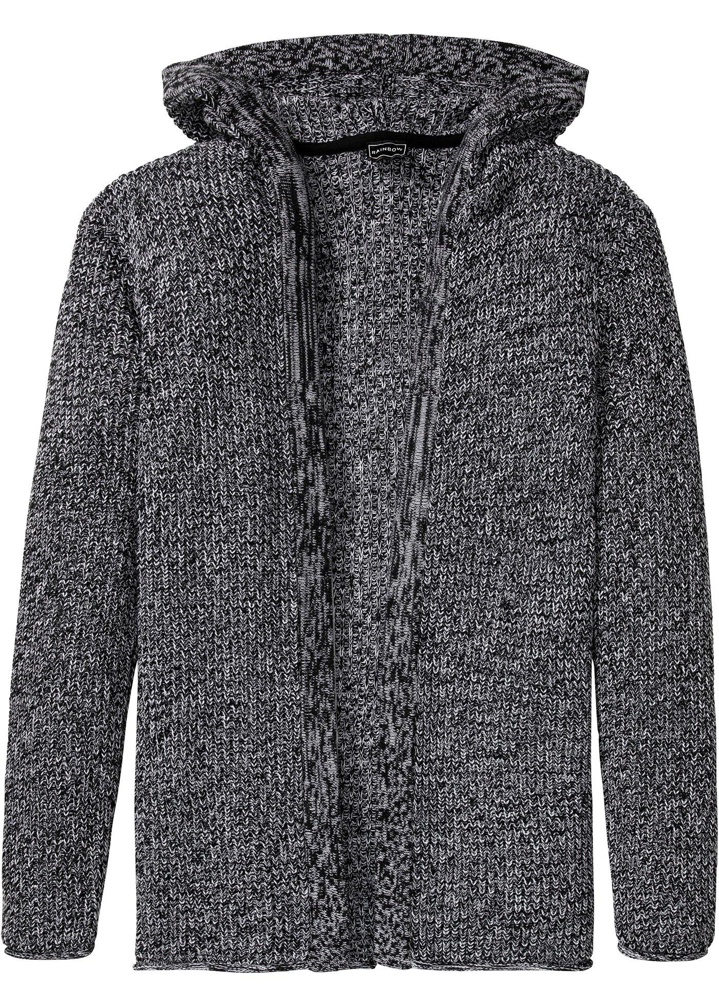 Gilet long en maille à capuche