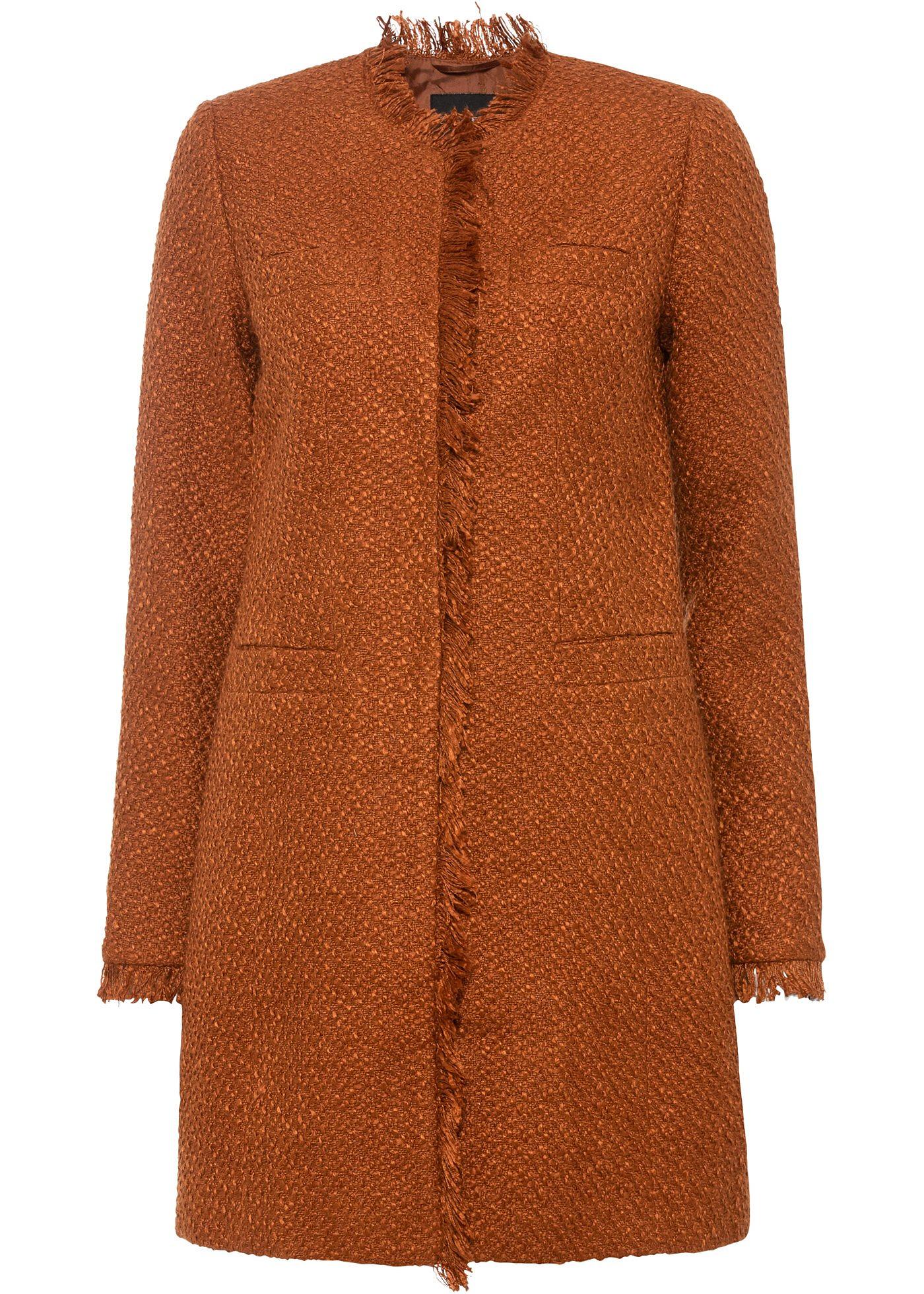 Blazer long en maille bouclée