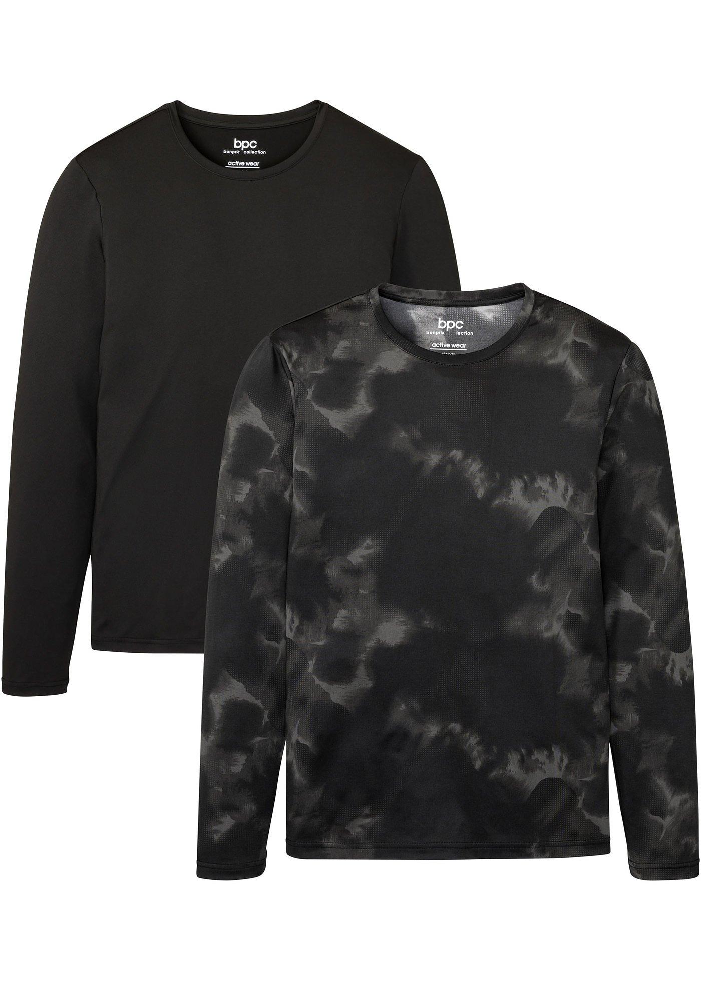 Lot de 2 T-shirts de sport, détails réfléchissants, respirant, séchage rapide