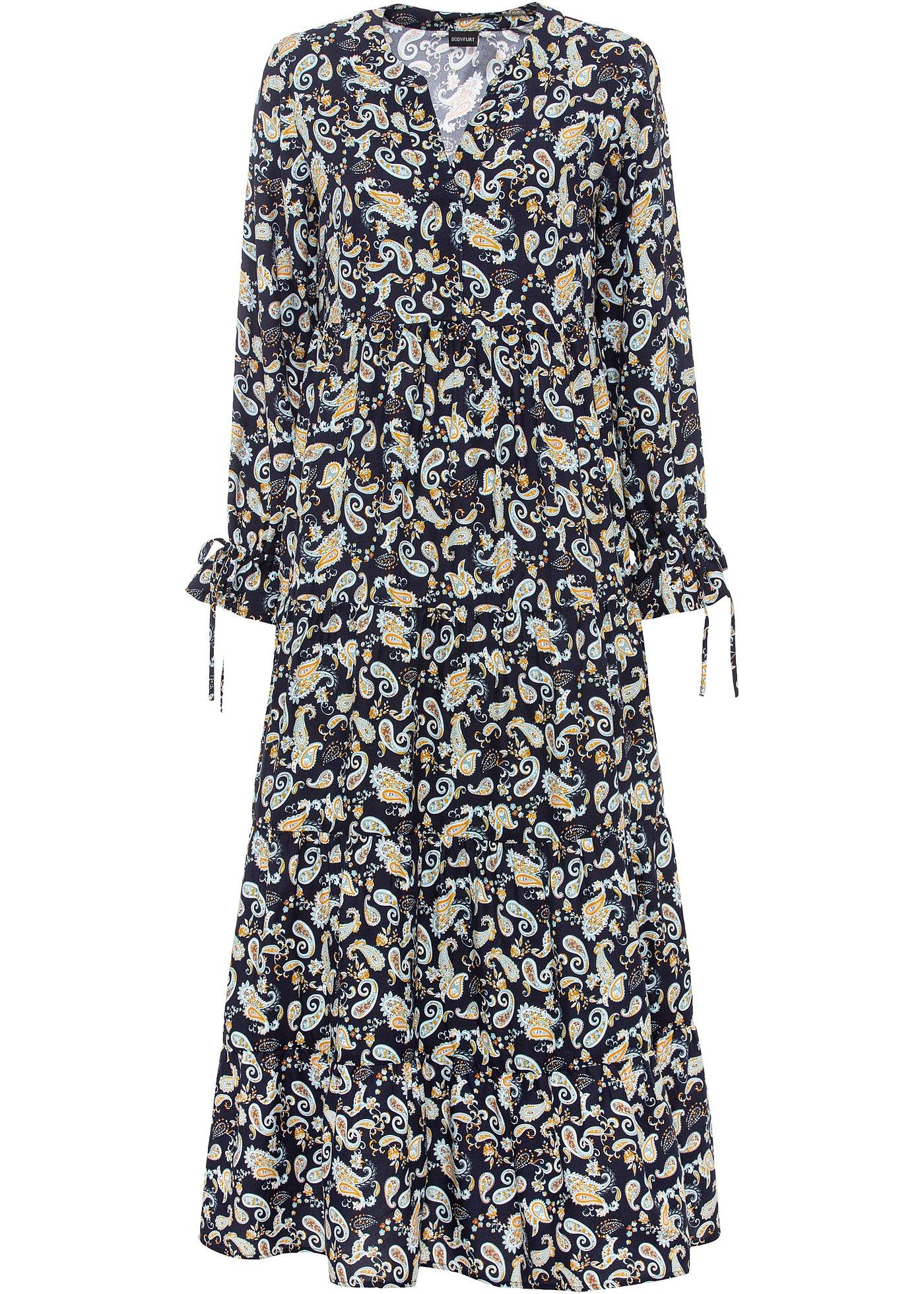 Robe longue imprimée en viscose