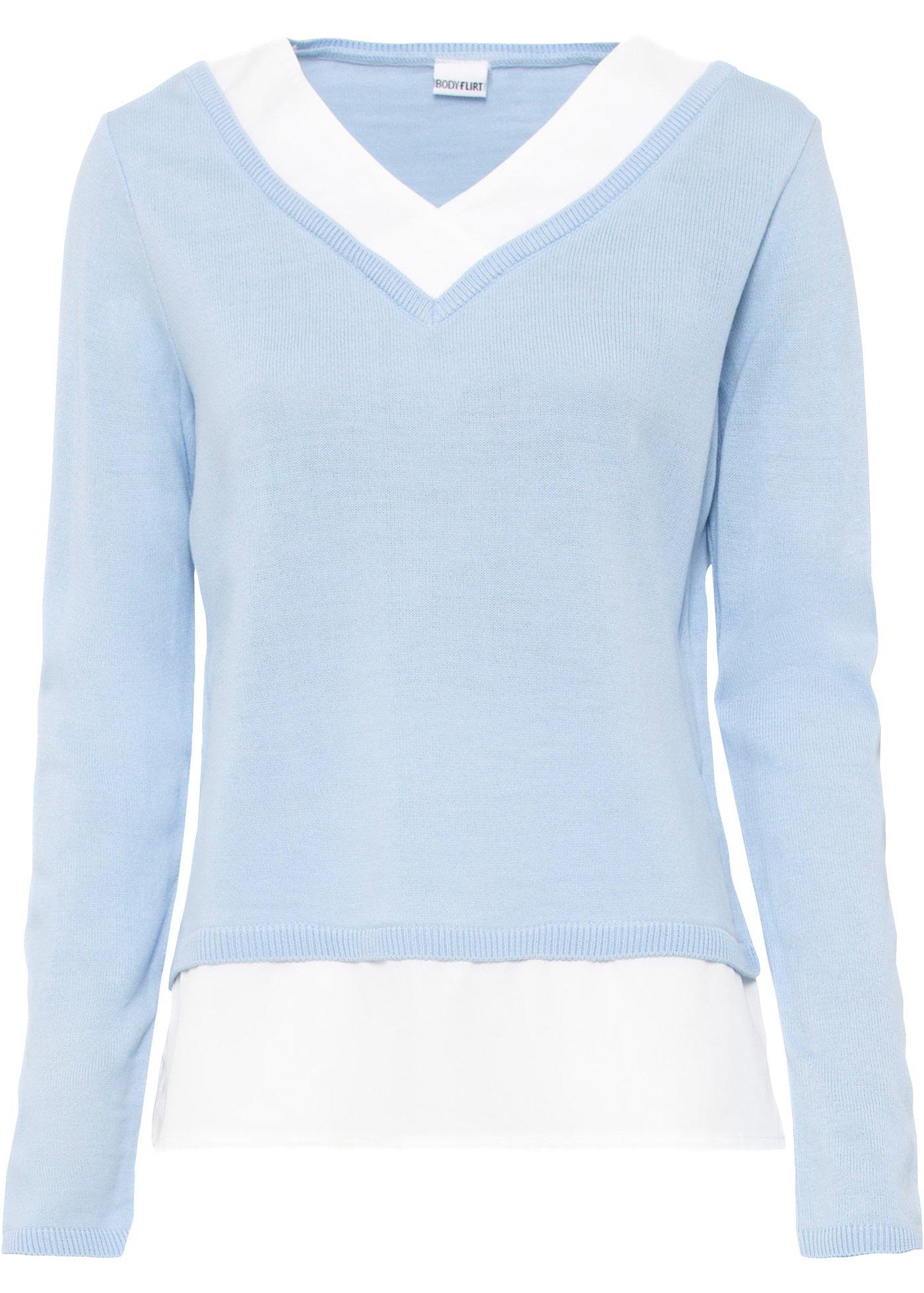 Pull à empiècement chemisier