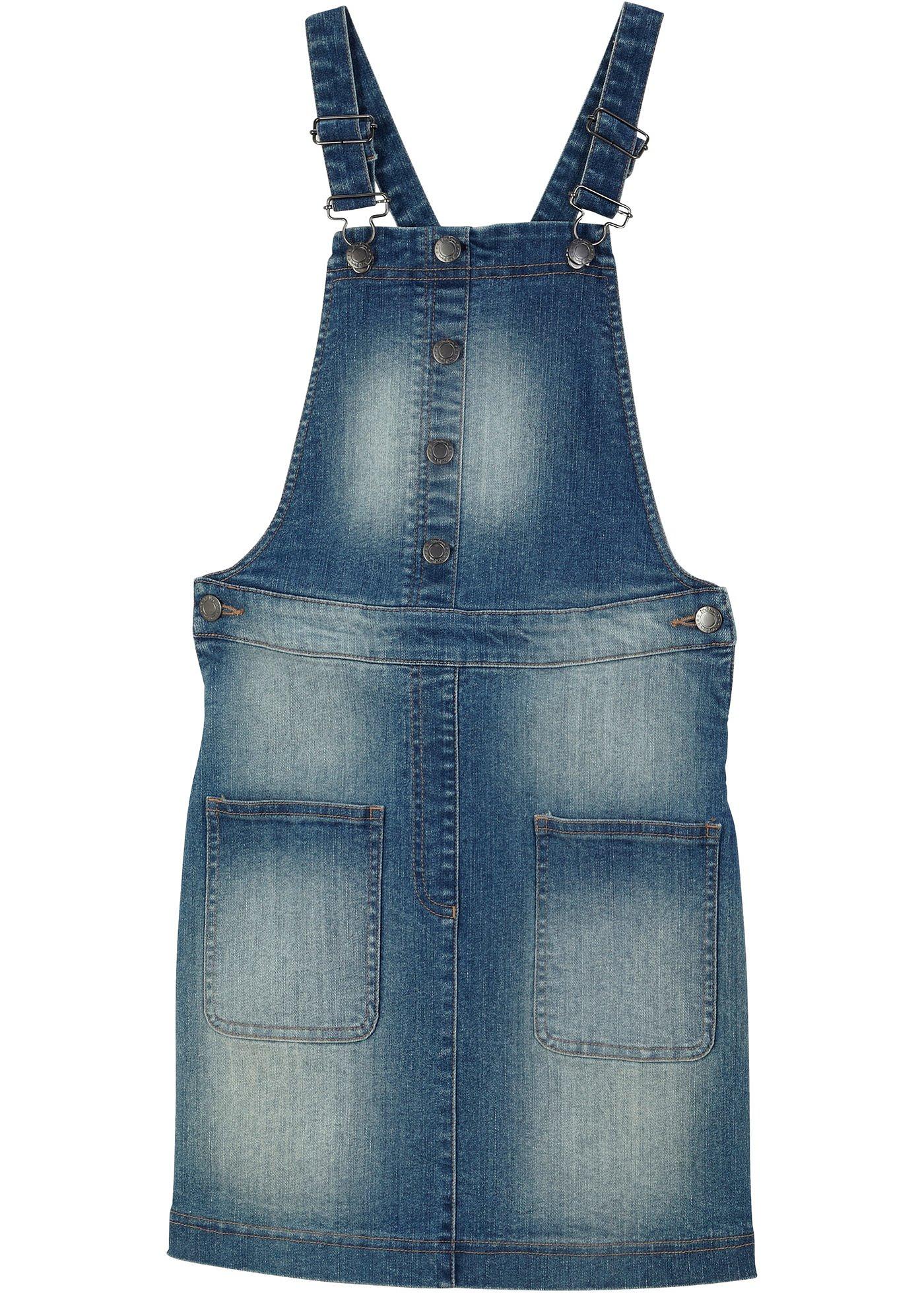 Robe salopette en jean fille