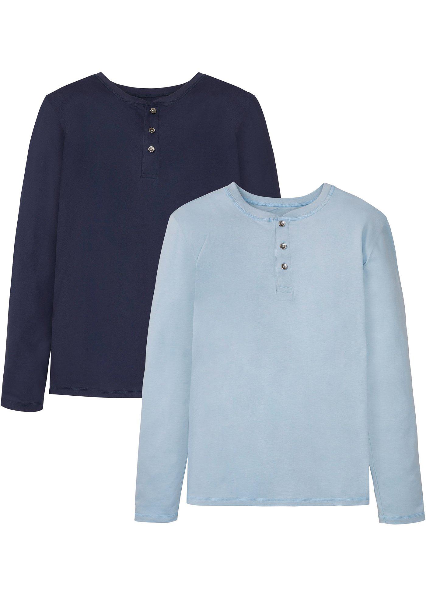 Lot de 2 T-shirts Henley manches longues