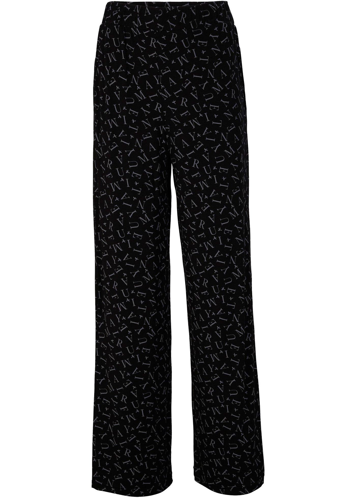 Pantalon à imprimé alphabet et taille confortable
