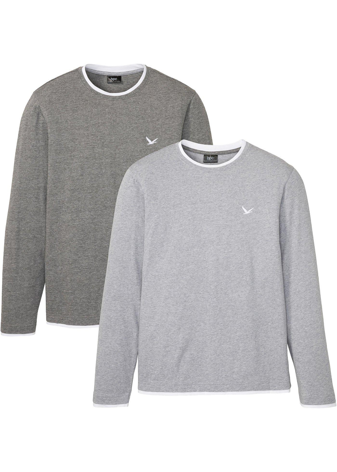 Lot de 2 T-shirts manches longues style 2 en 1