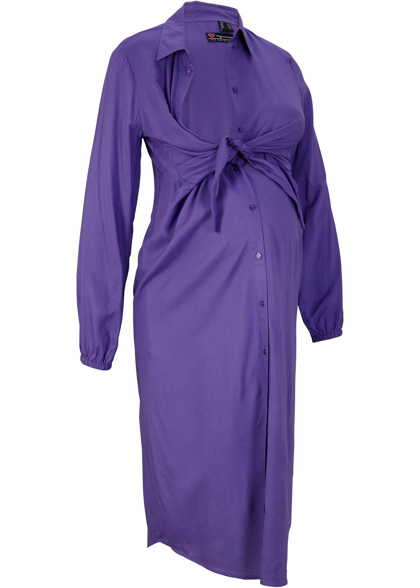 Robe-chemise de grossesse avec fonction allaitement, en viscose durable