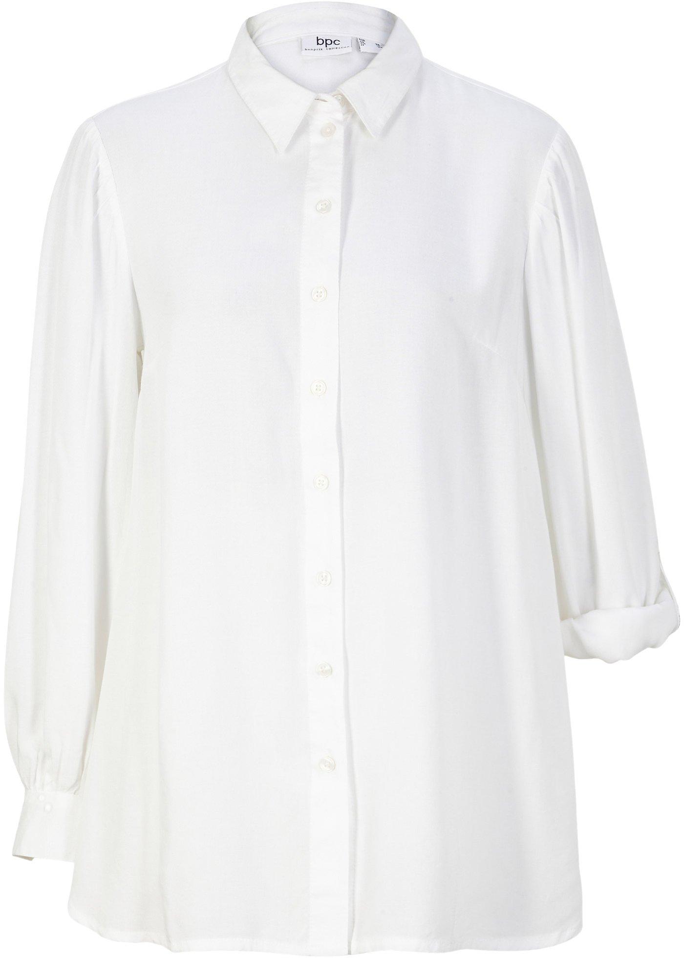 Chemisier long en viscose durable forme légèrement trapèze