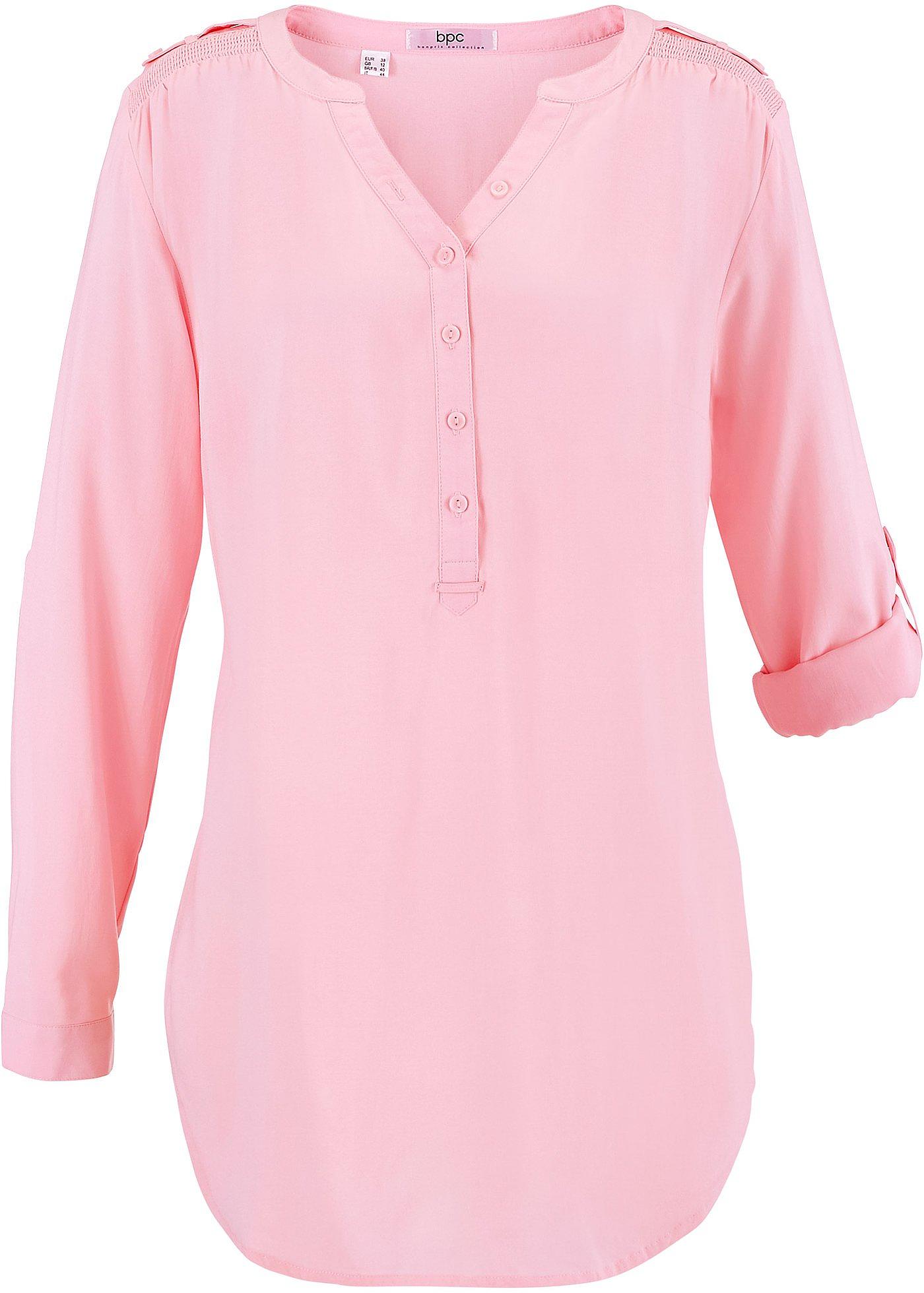 Image de Blouse-tunique en viscose, col V et manches longues