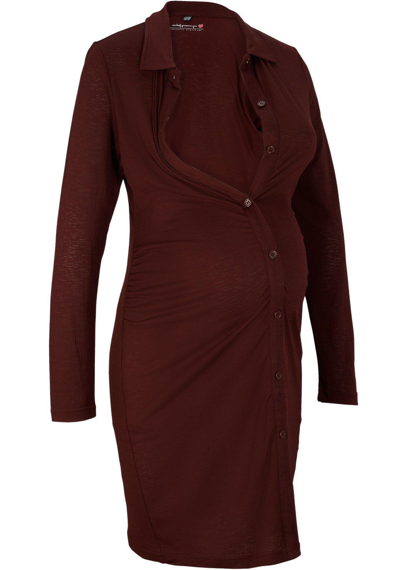 Robe de grossesse avec fonction allaitement avec patte de boutonnage