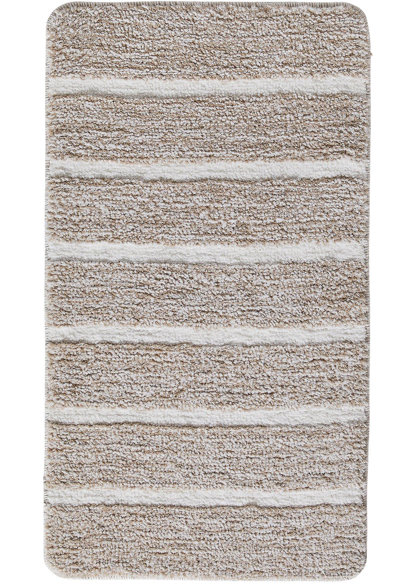 Tapis de salle de bain tufté à rayures