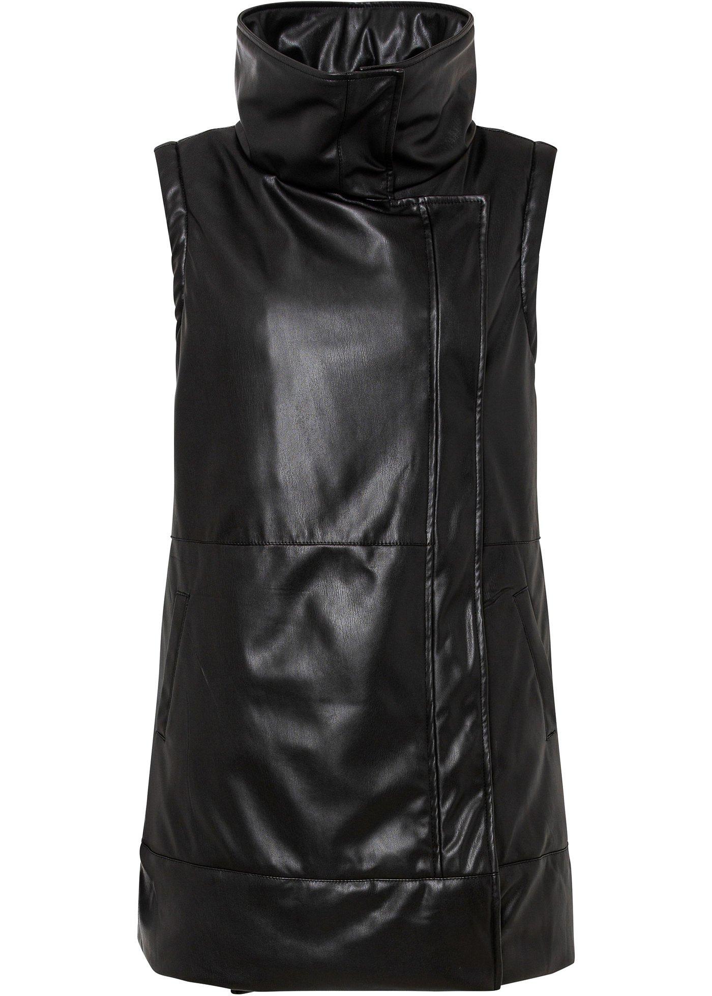 Gilet sans manches en synthétique imitation cuir