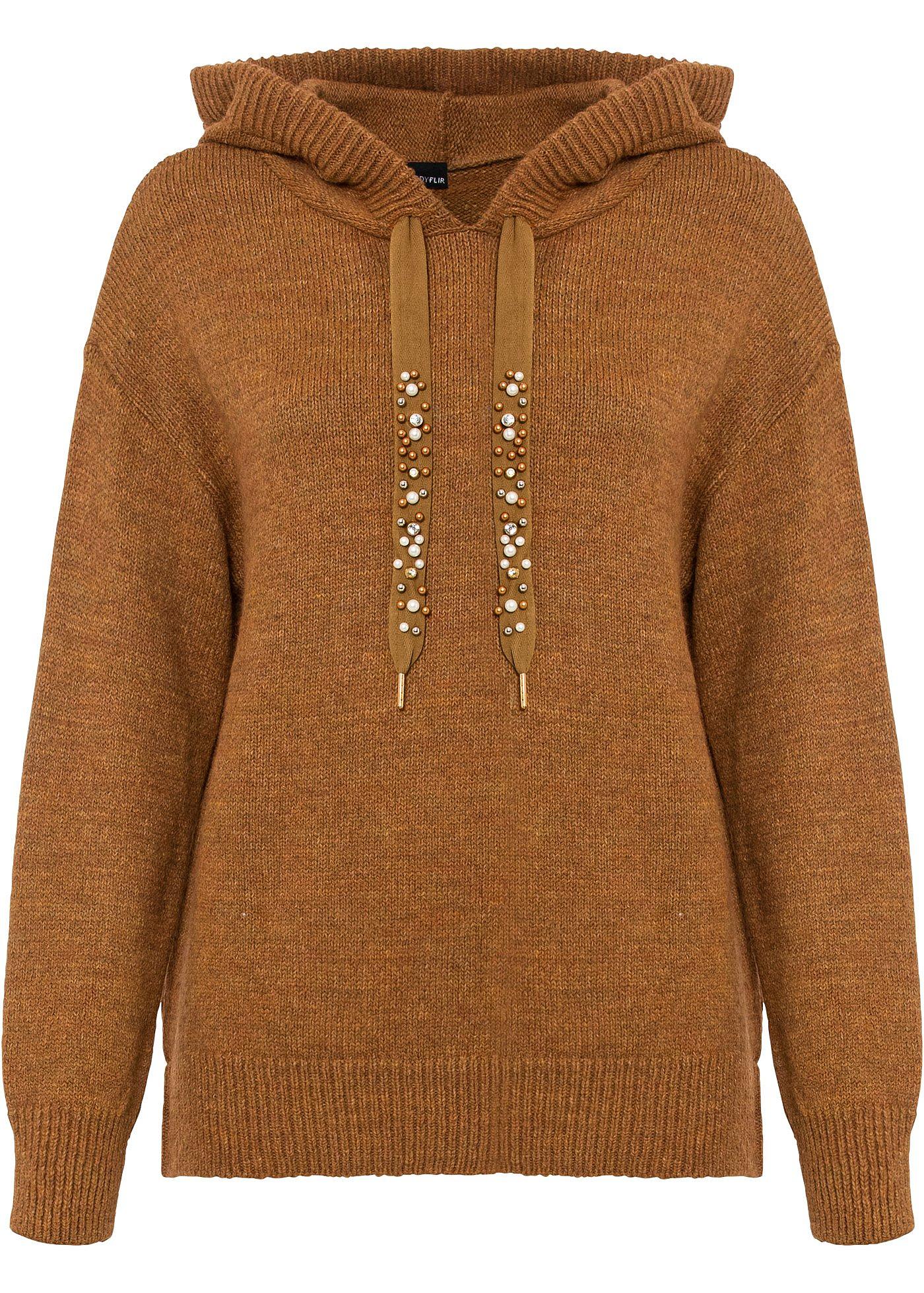 Pull en maille à capuche