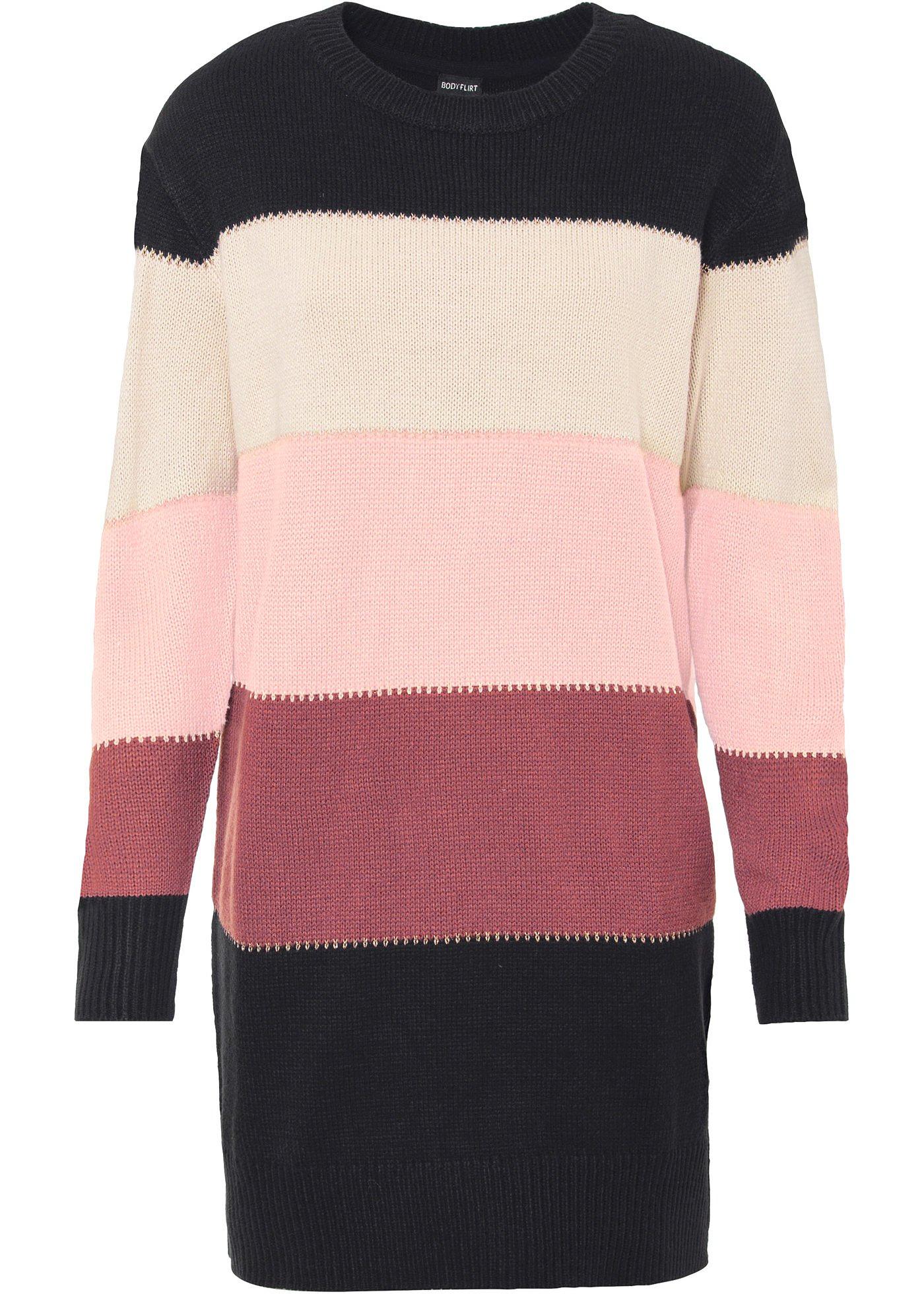 Robe en maille rayée