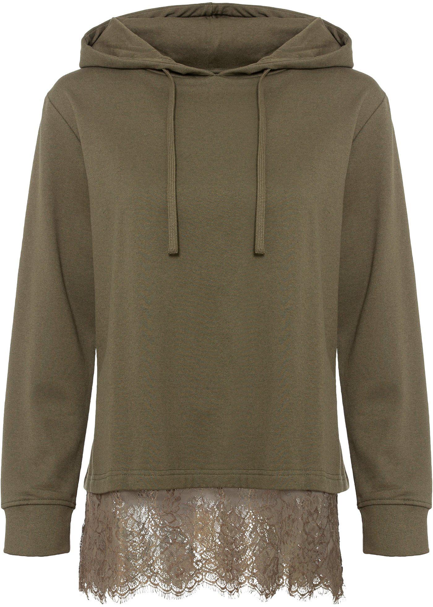 Sweat-shirt long avec dentelle