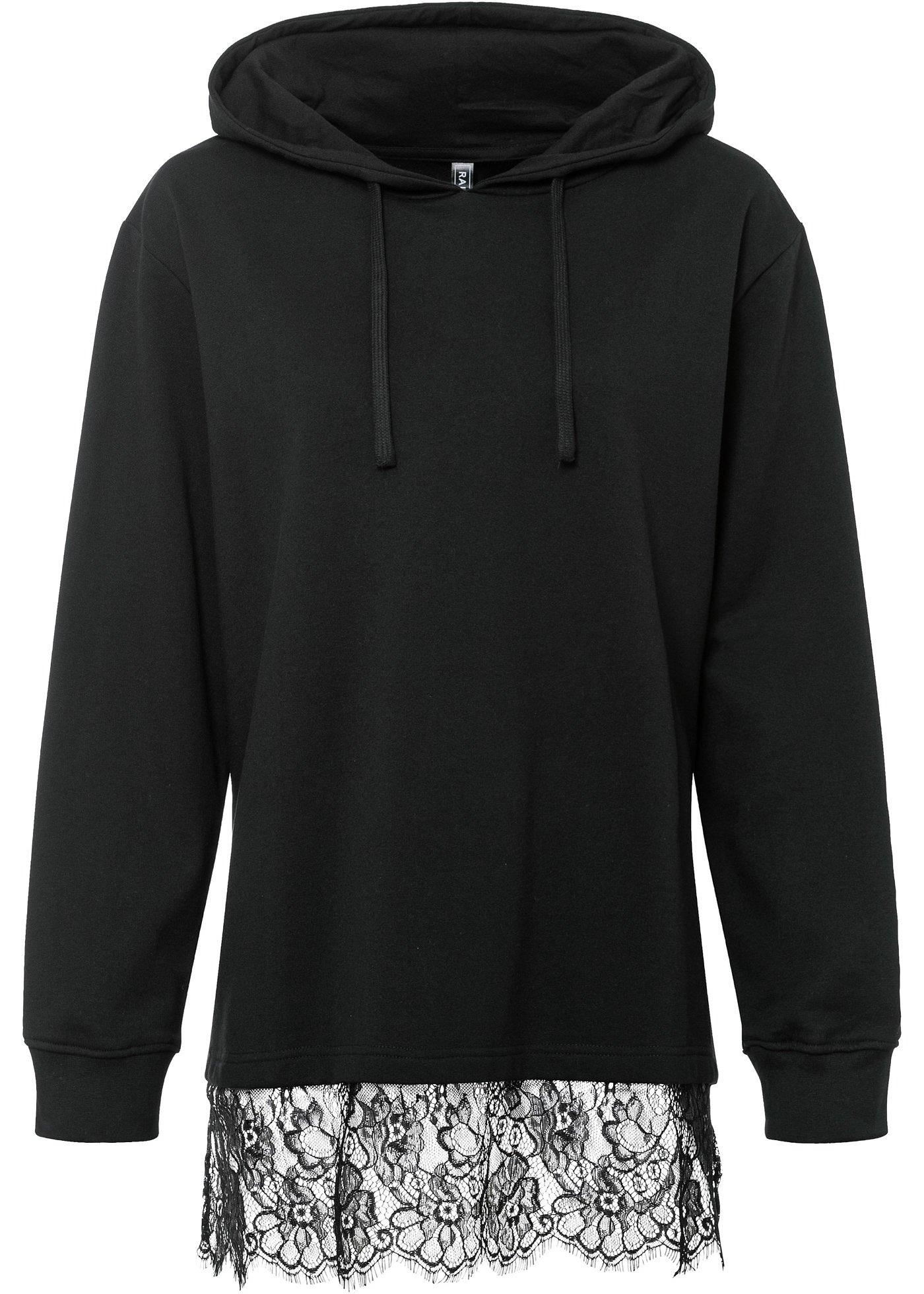 Sweat-shirt long avec dentelle