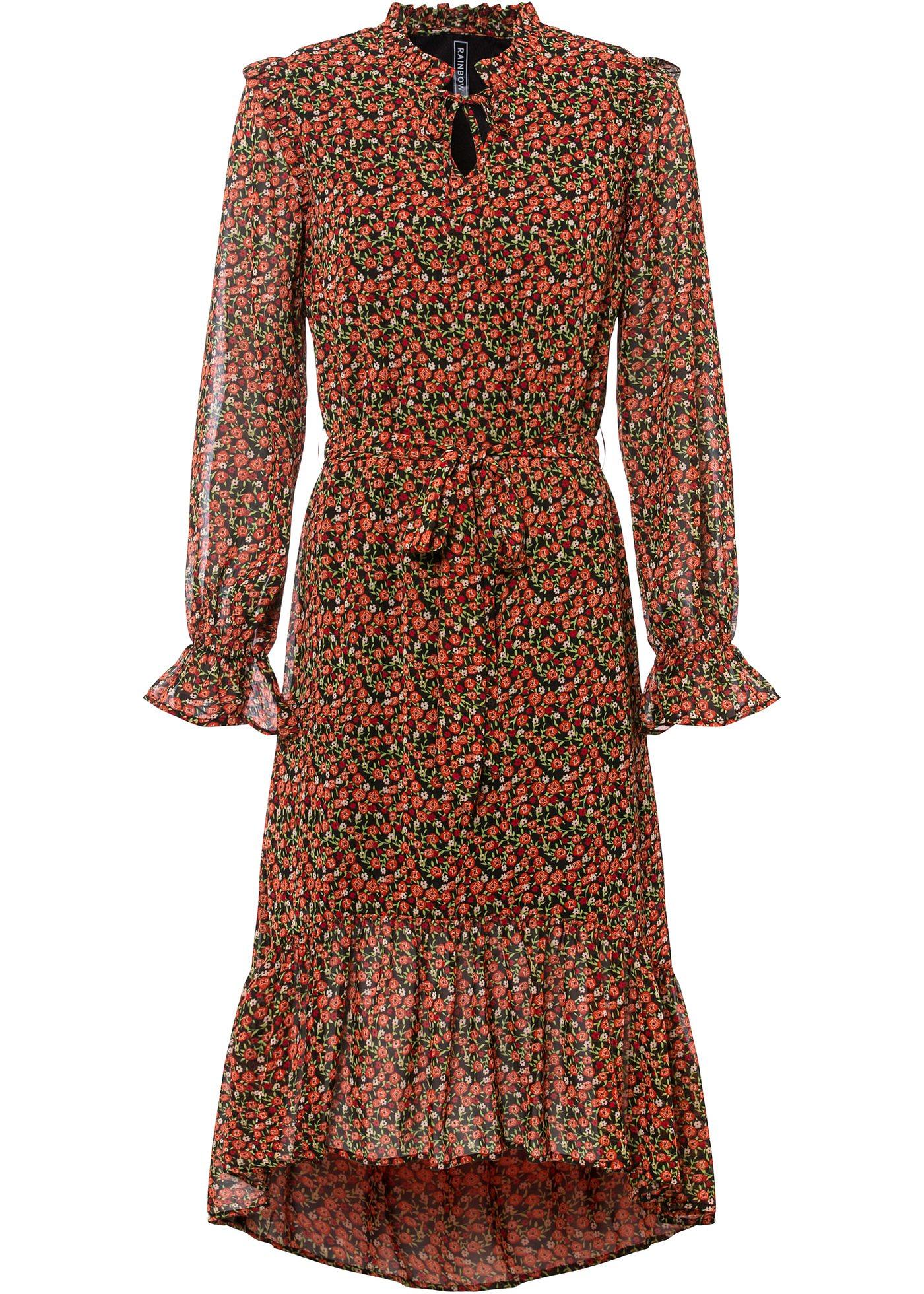 Robe courte-longue en chiffon