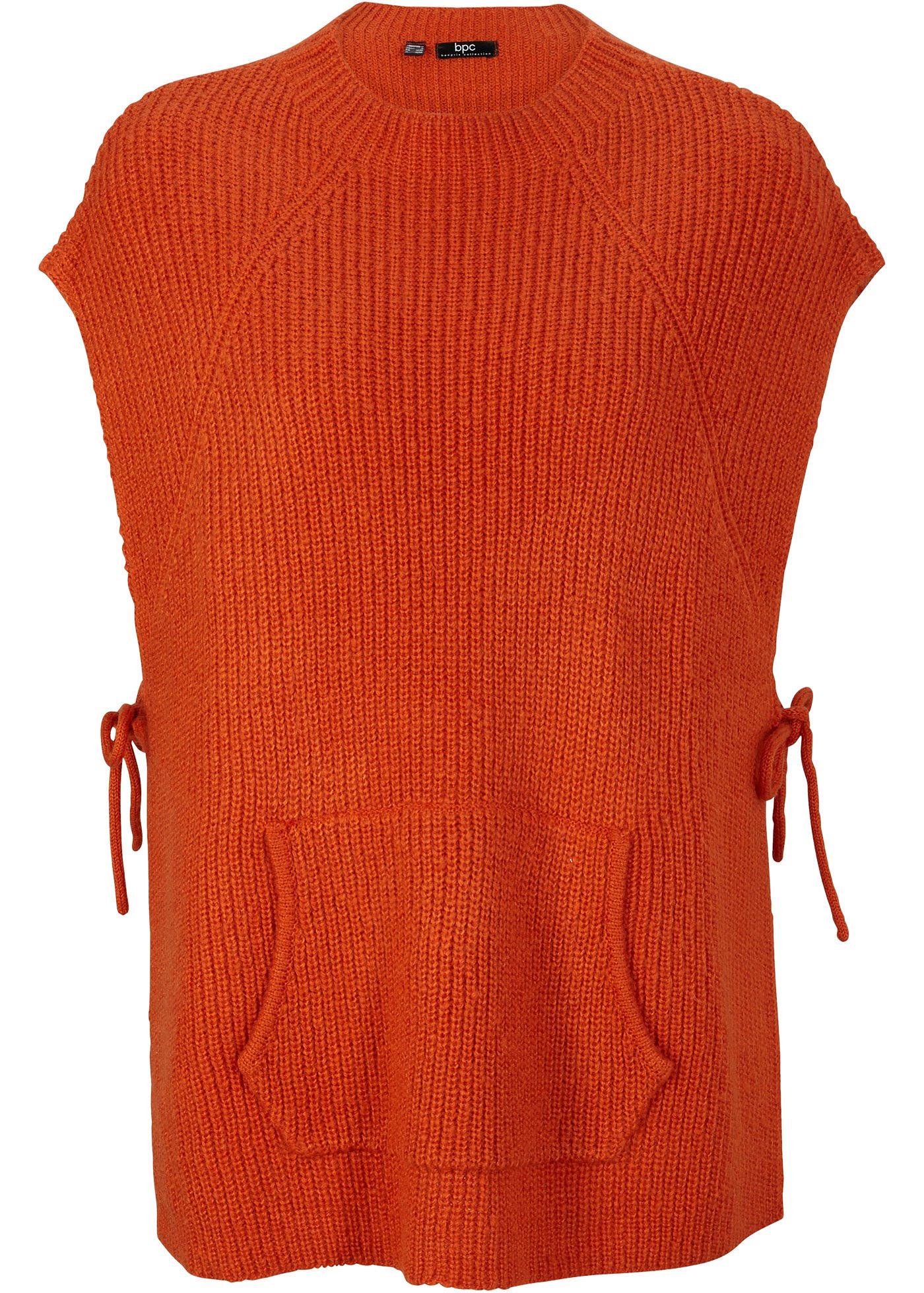 Pull sans manches avec col montant et fentes latérales