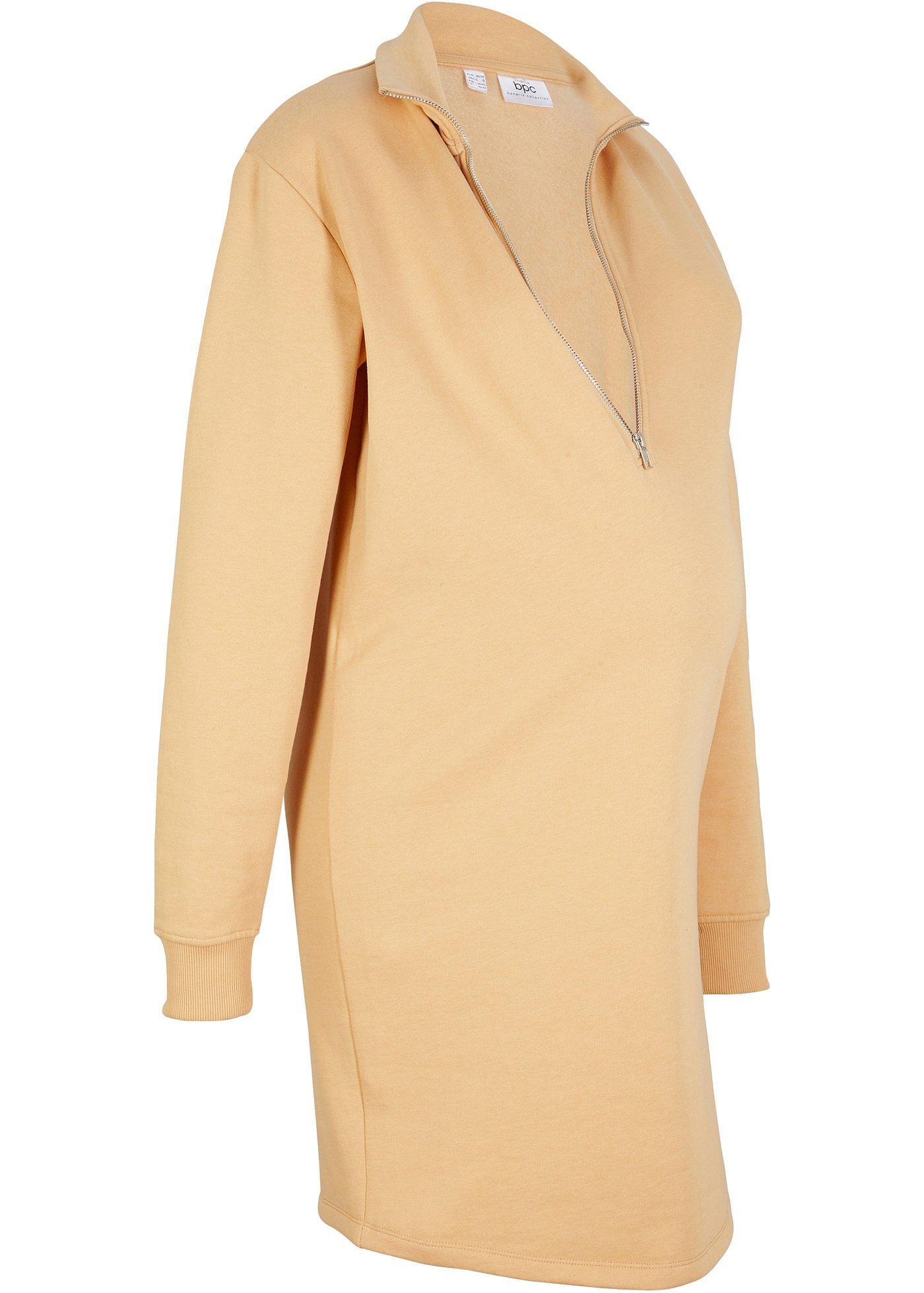 Robe sweat-shirt de grossesse et d'allaitement avec col camionneur