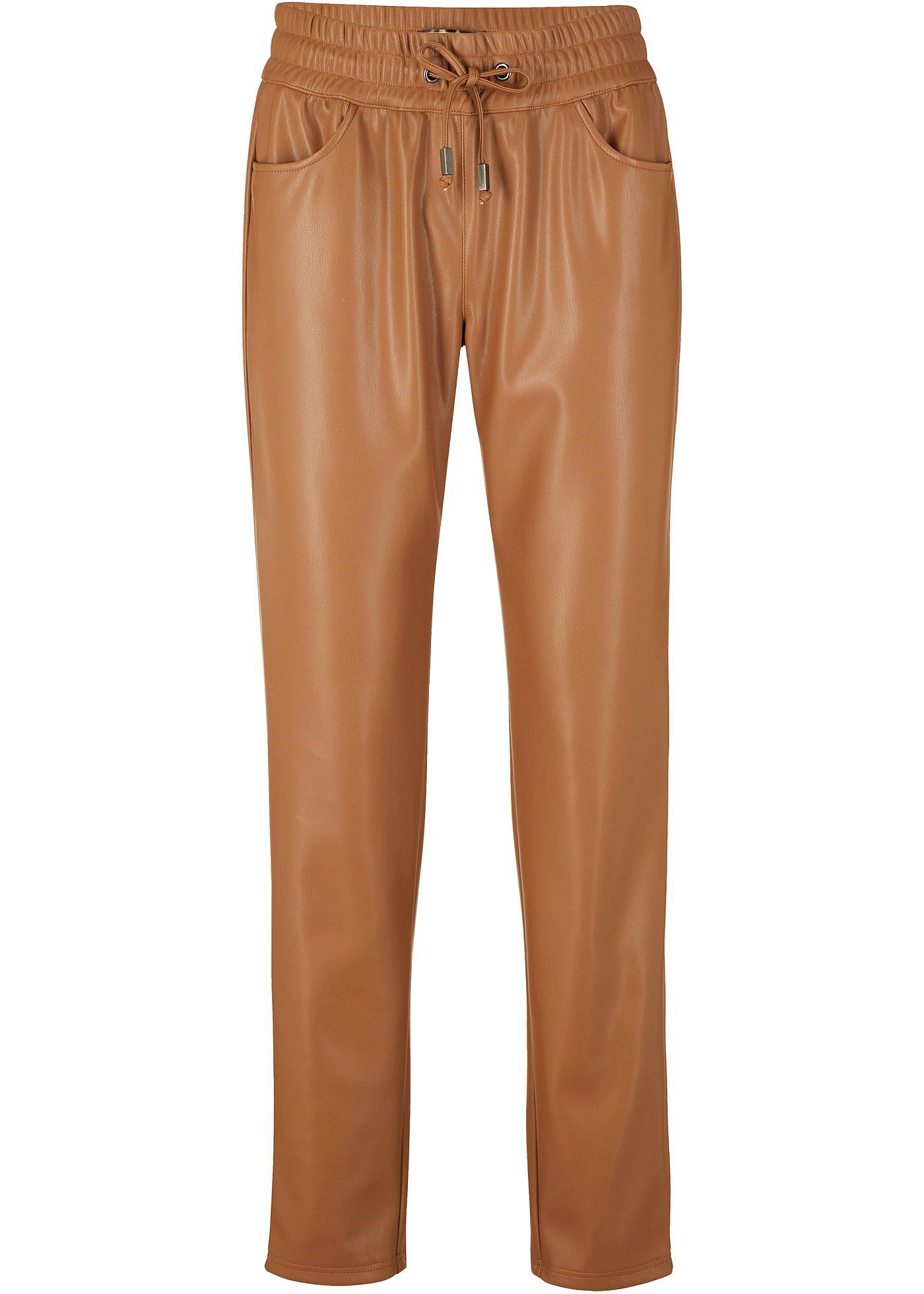 Pantalon taille extensible en synthétique imitation cuir