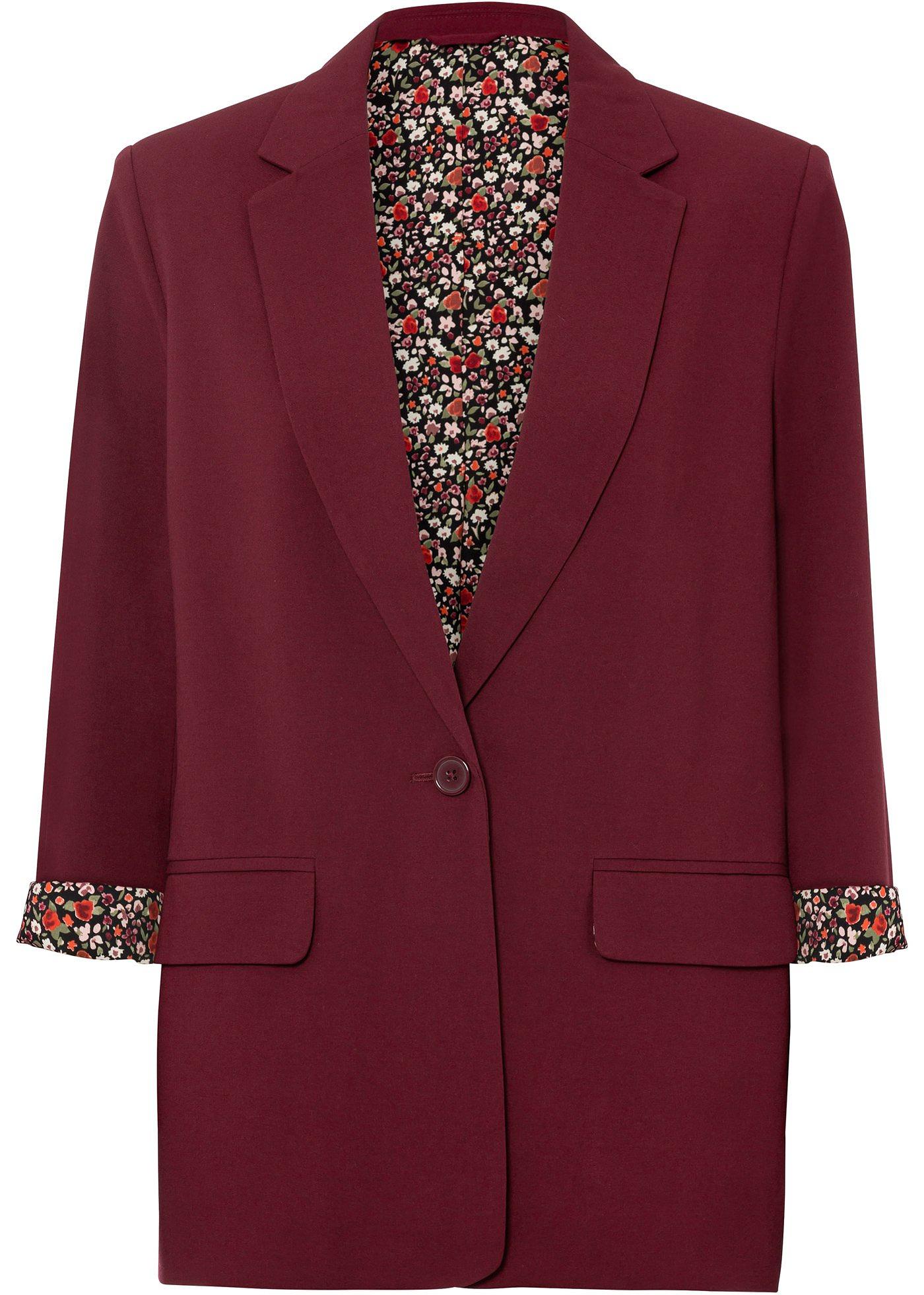 Blazer long avec doublure imprimée