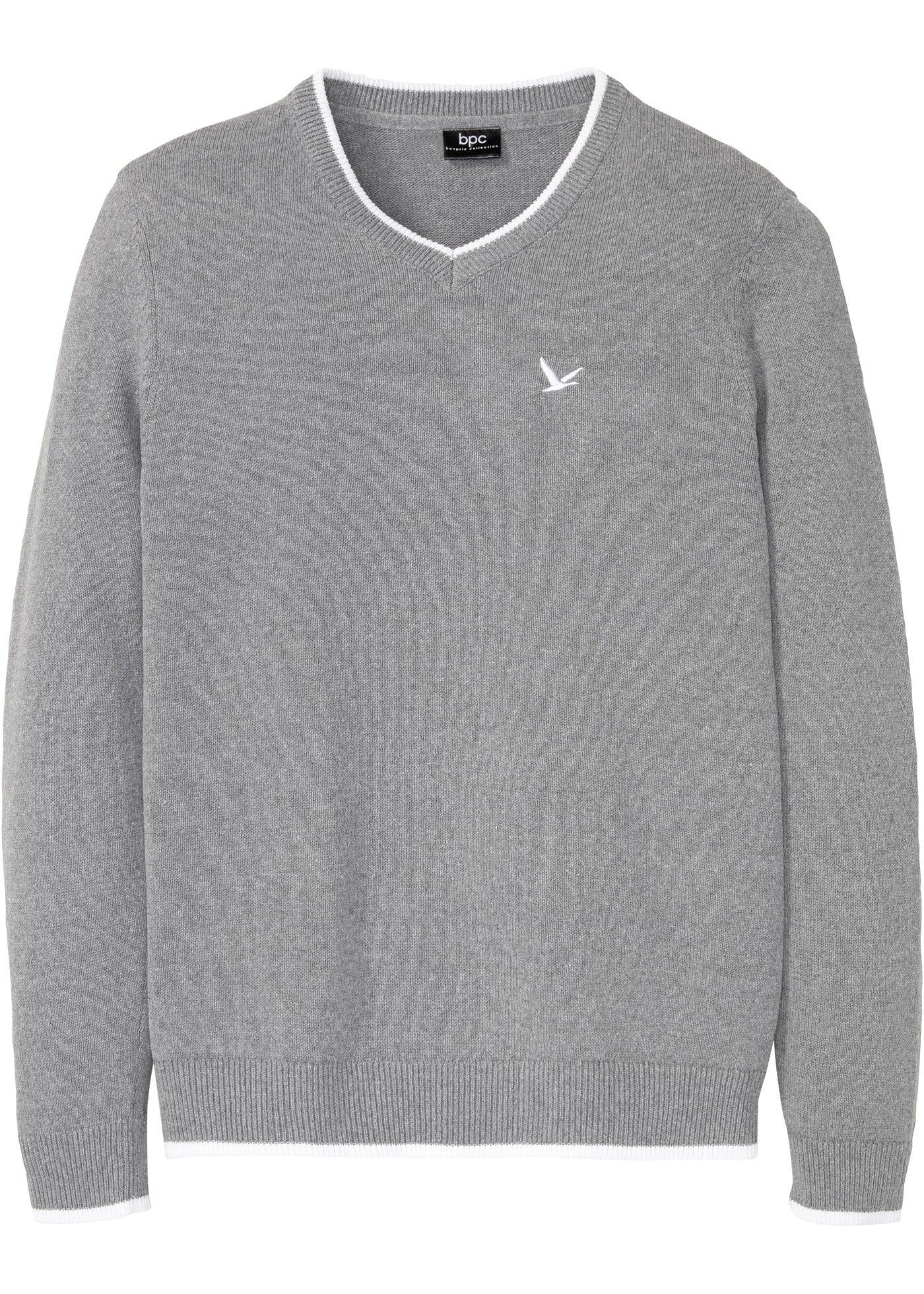 Pull col en V en matériau recyclé