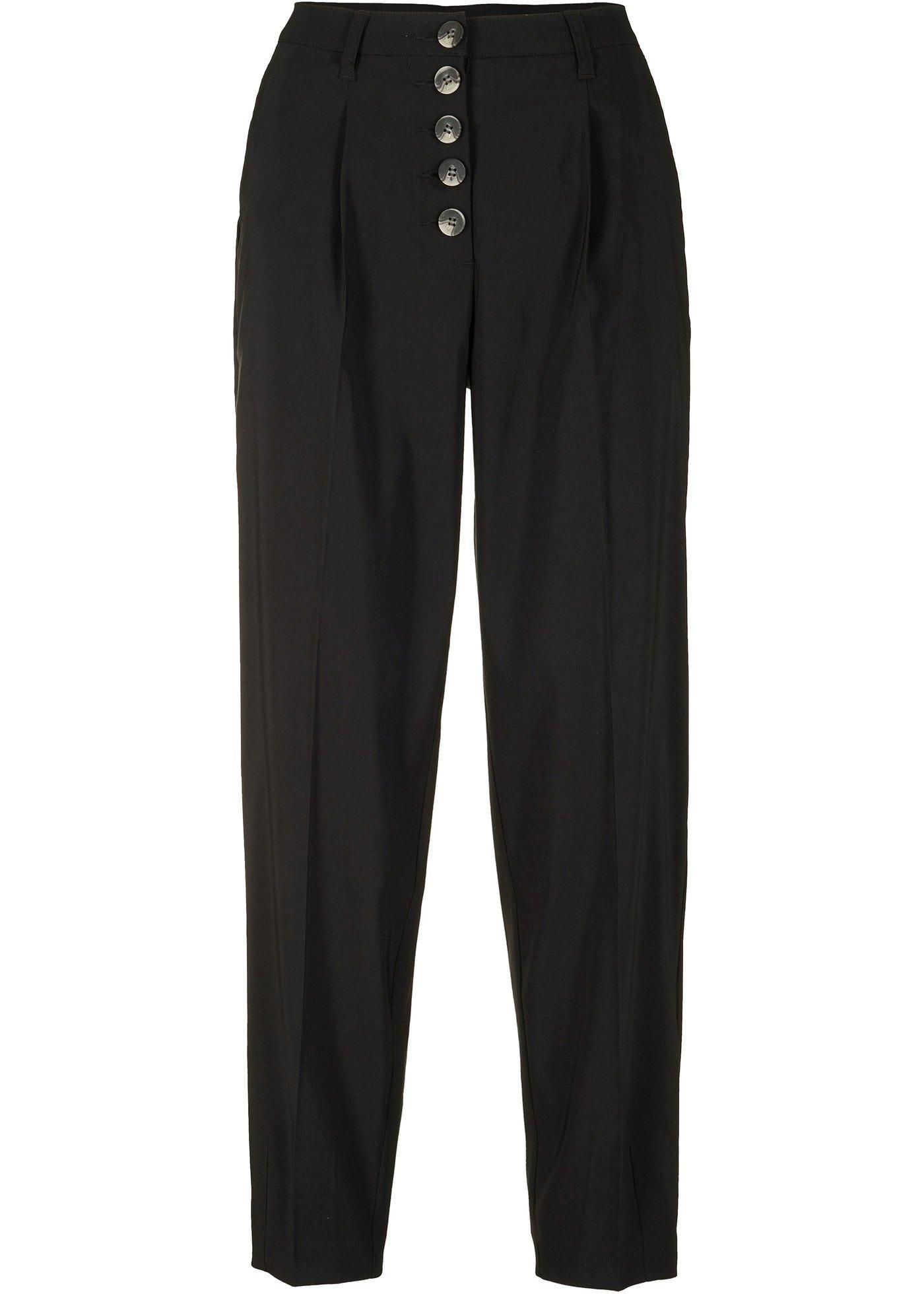 Pantalon en bengaline coupe Barrel avec patte de boutonnage