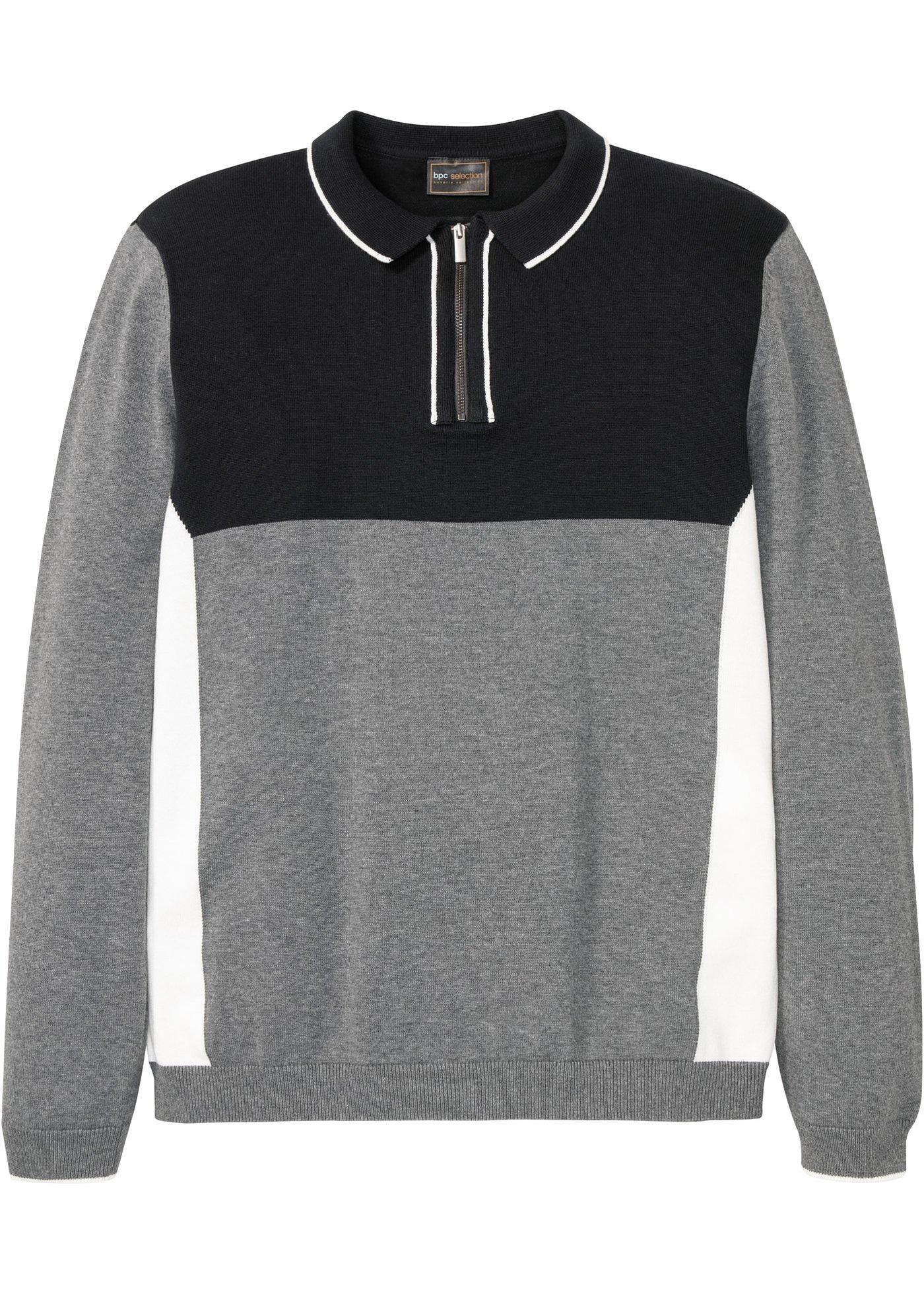 Pull polo en fine maille