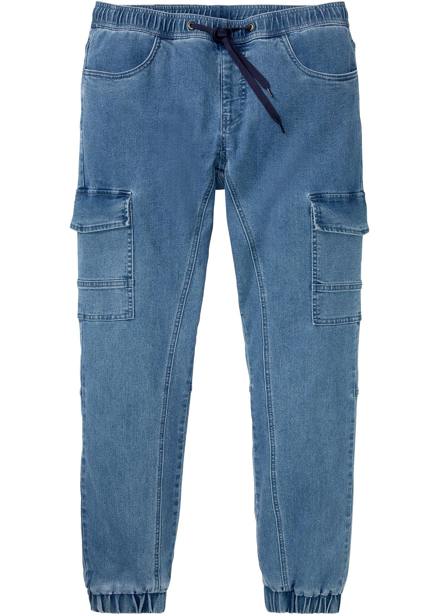 Jean cargo taille extensible Regular Fit, Straight