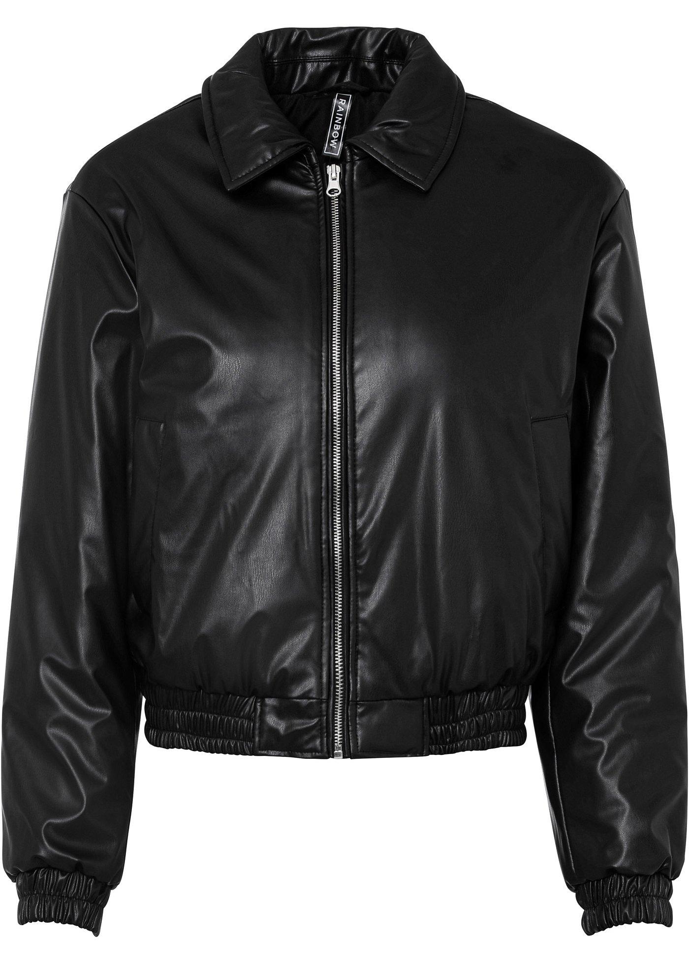 Blouson doublé en synthétique imitation cuir