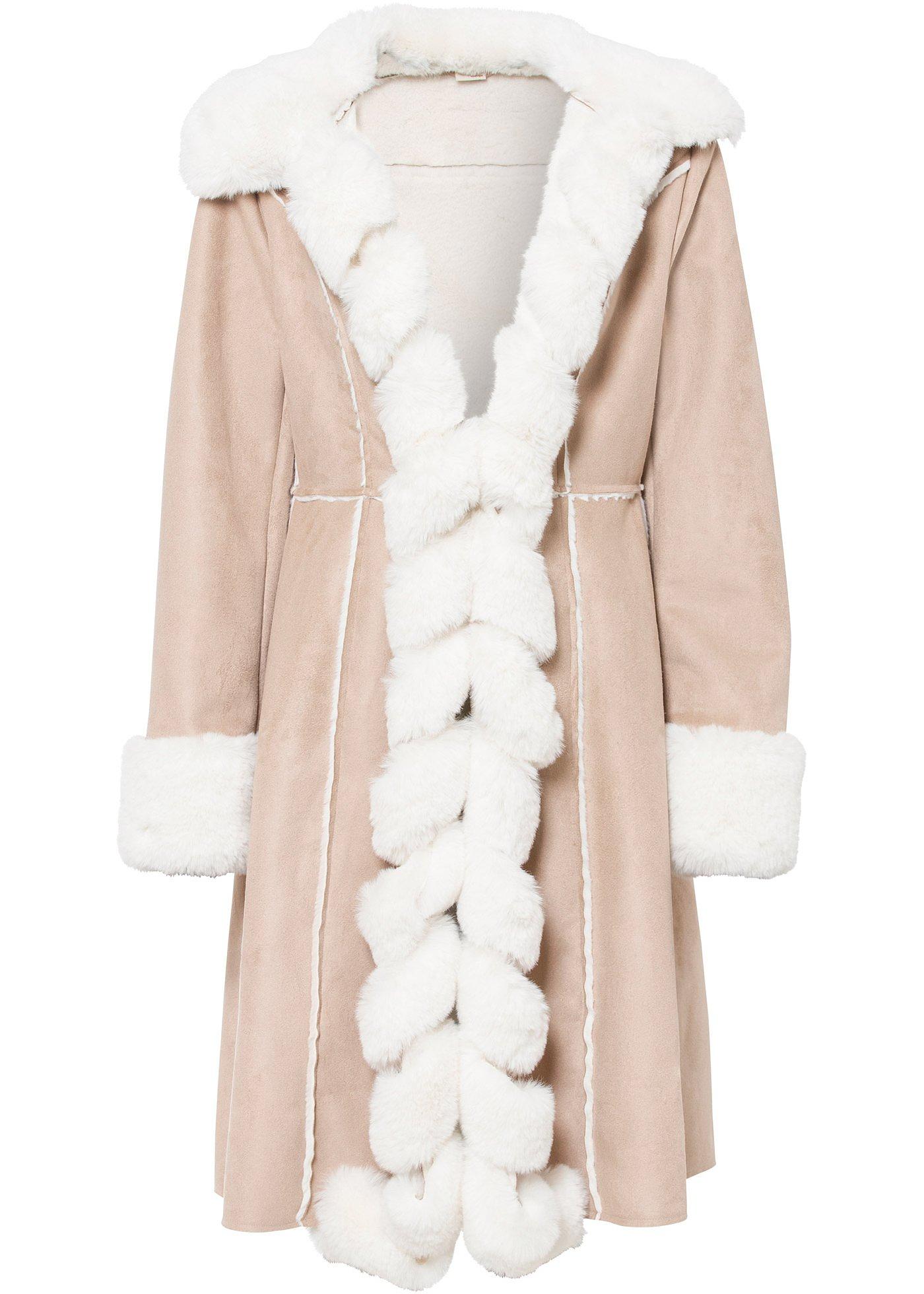 Manteau, synthétique imitation fourrure