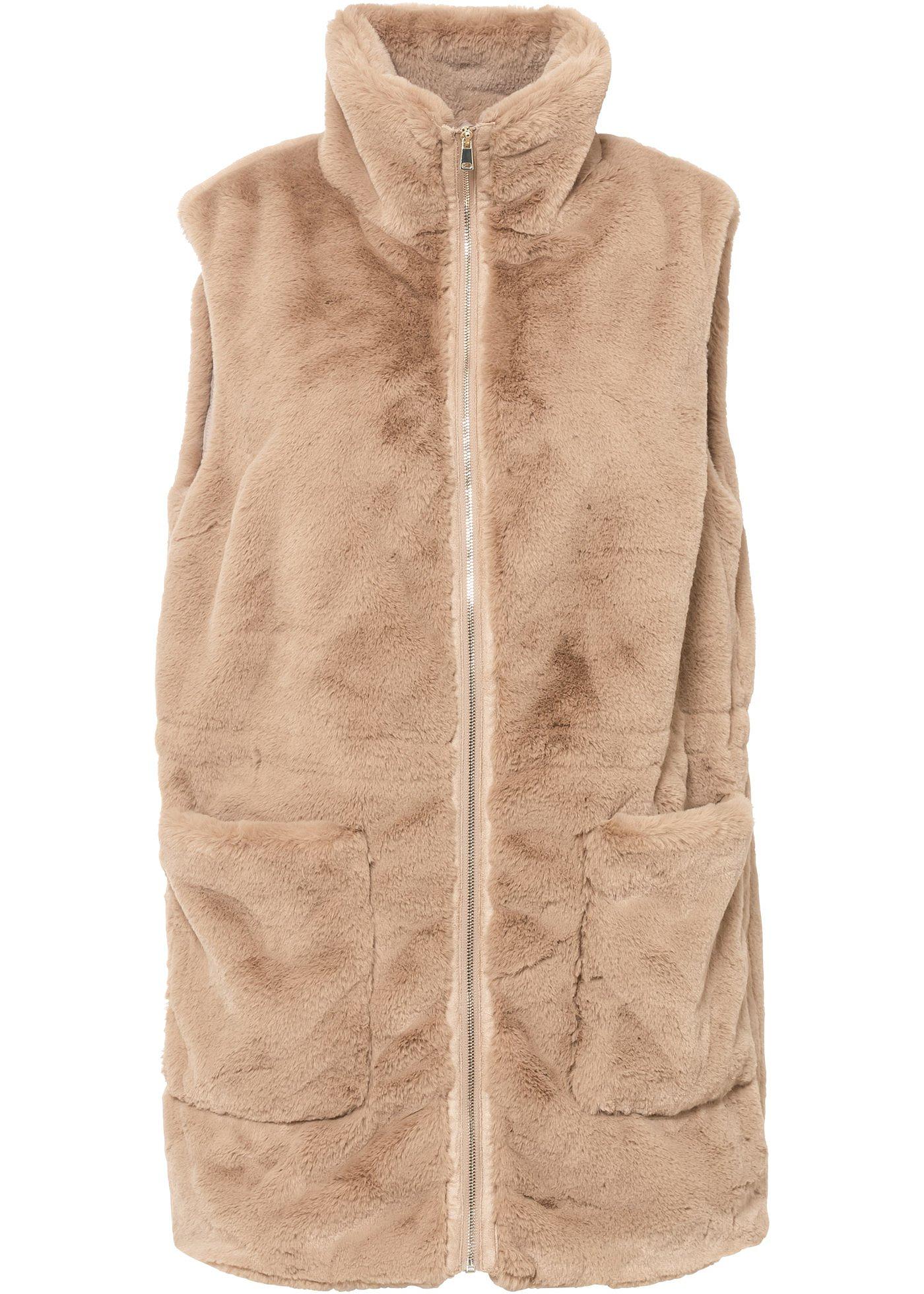 Gilet sans manches en fourrure peluche