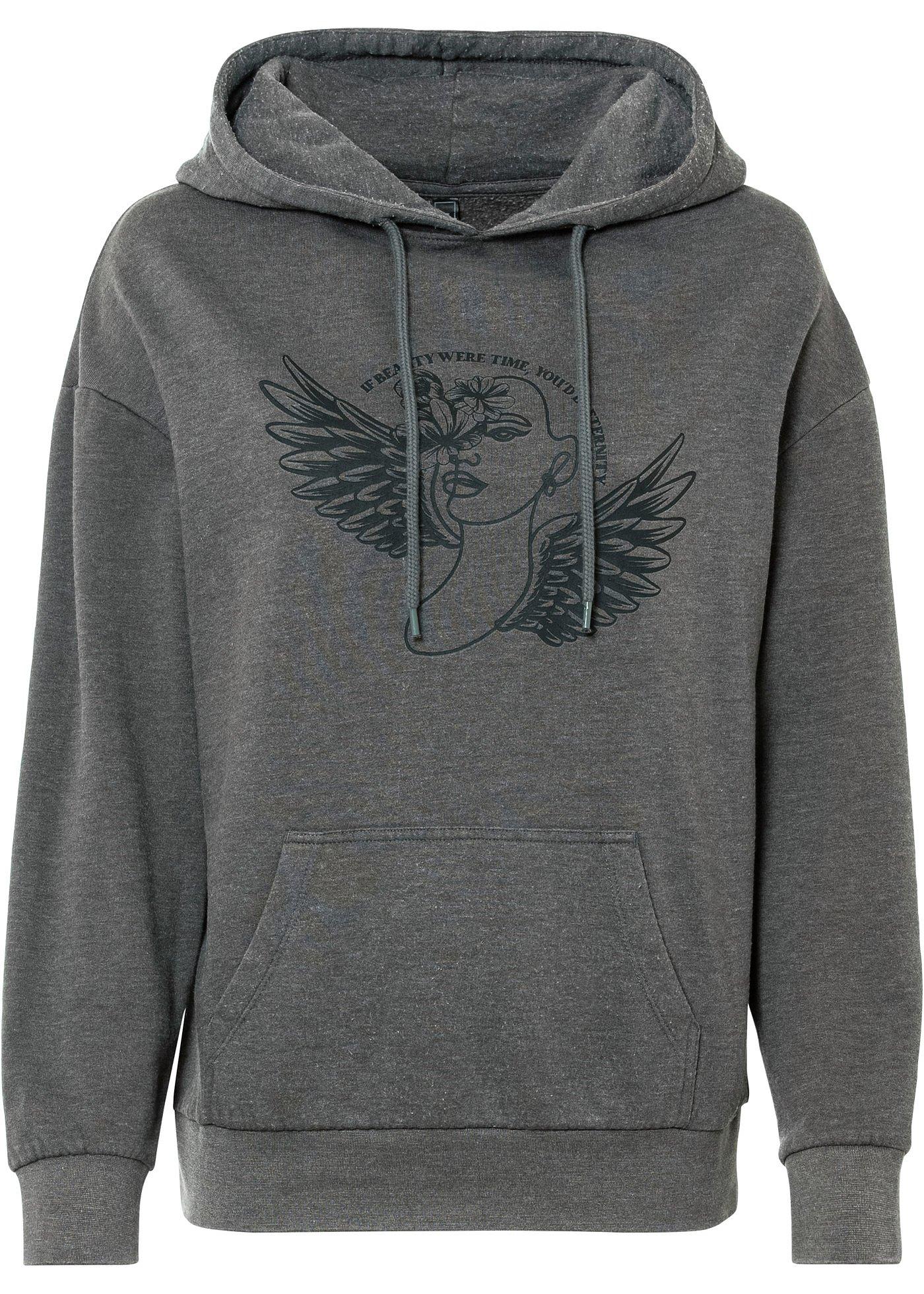 Sweat-shirt à capuche acid washed