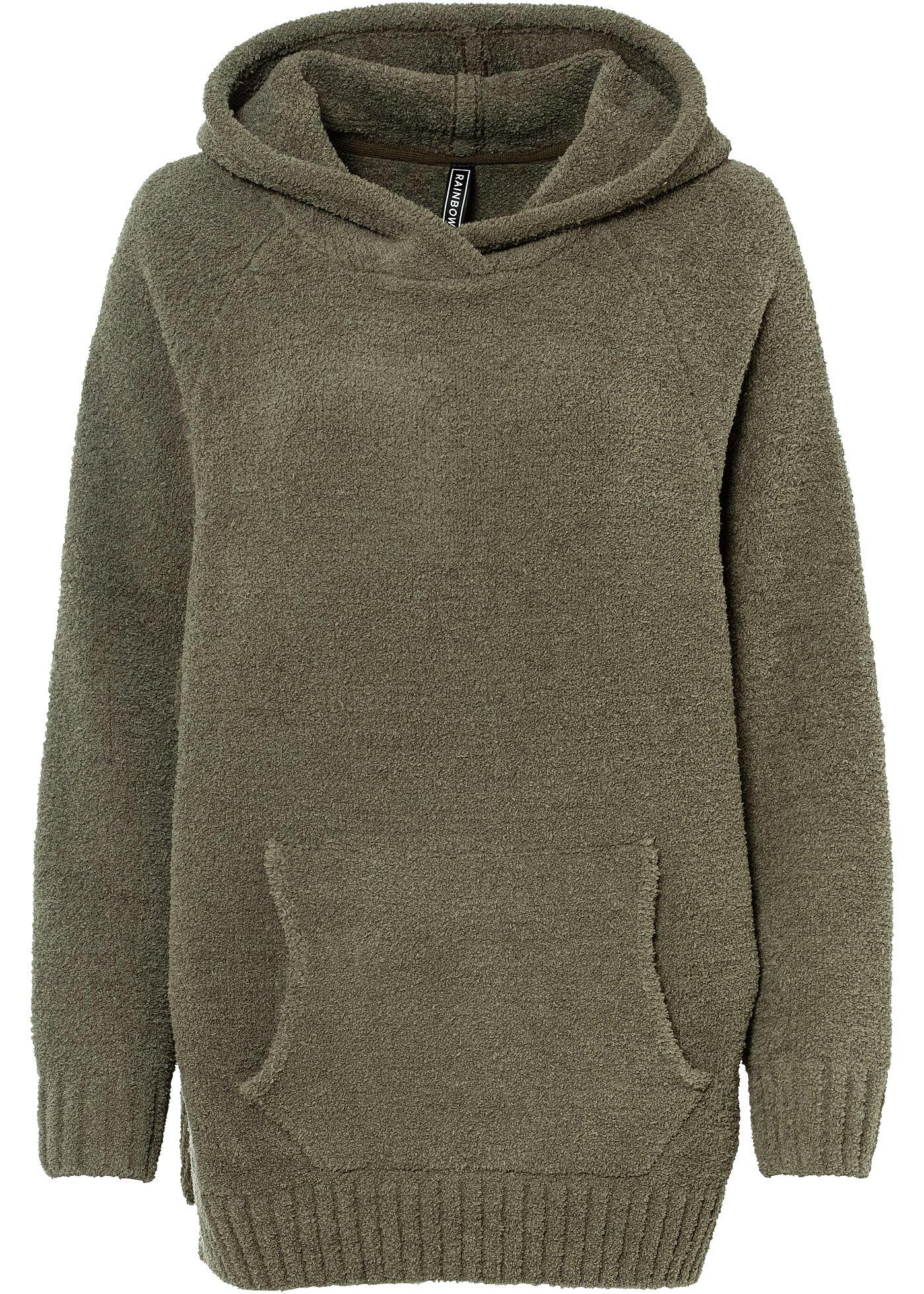 Pull à capuche en fourrure peluche