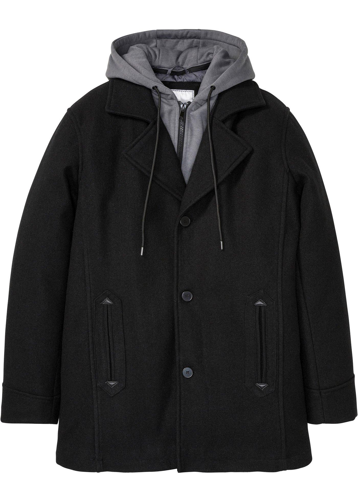 Veste longue aspect laine