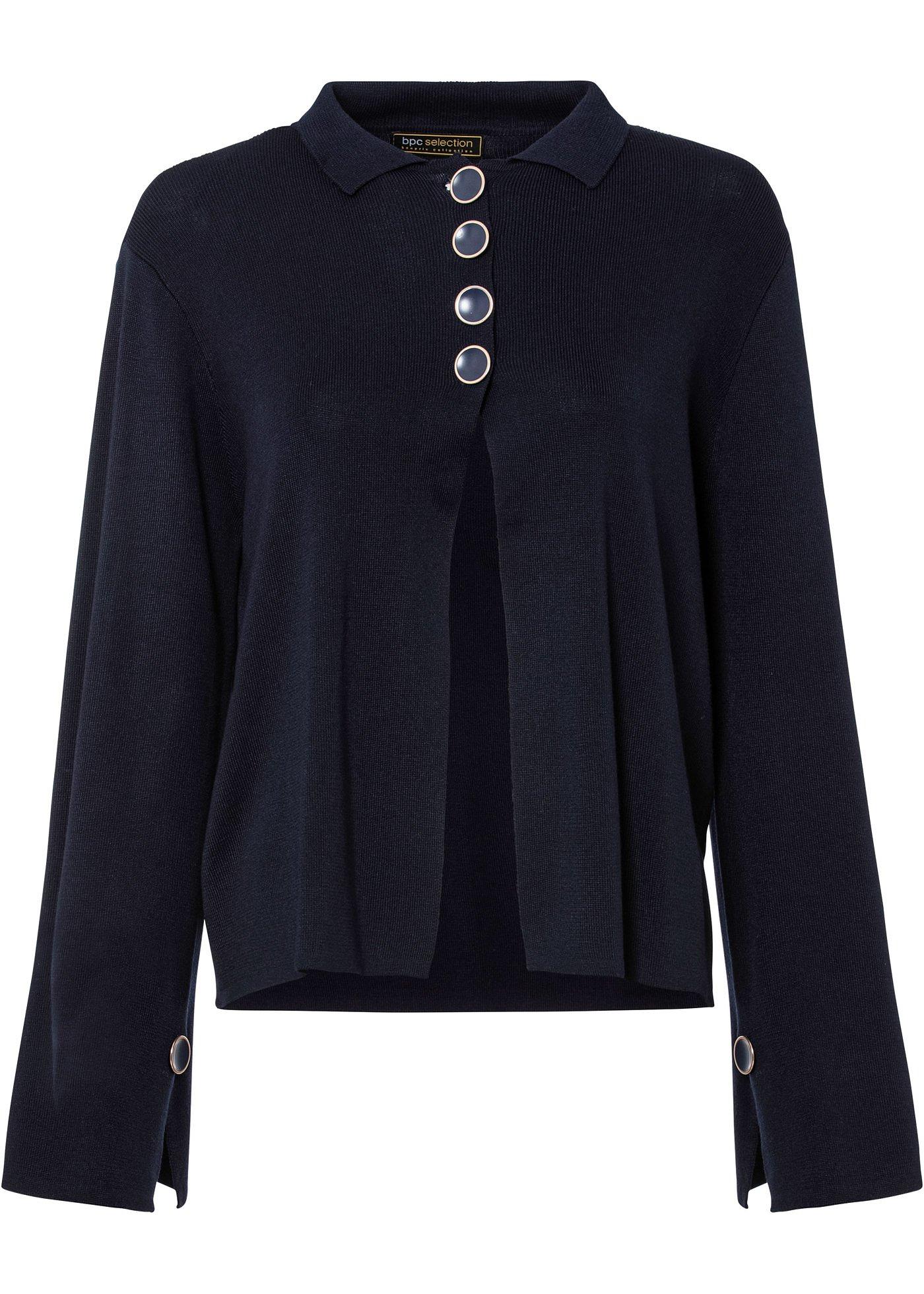 Gilet en maille, manches longues avec fente