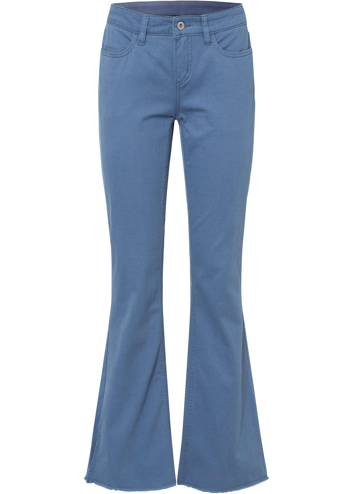 Pantalon évasé en twill avec fente