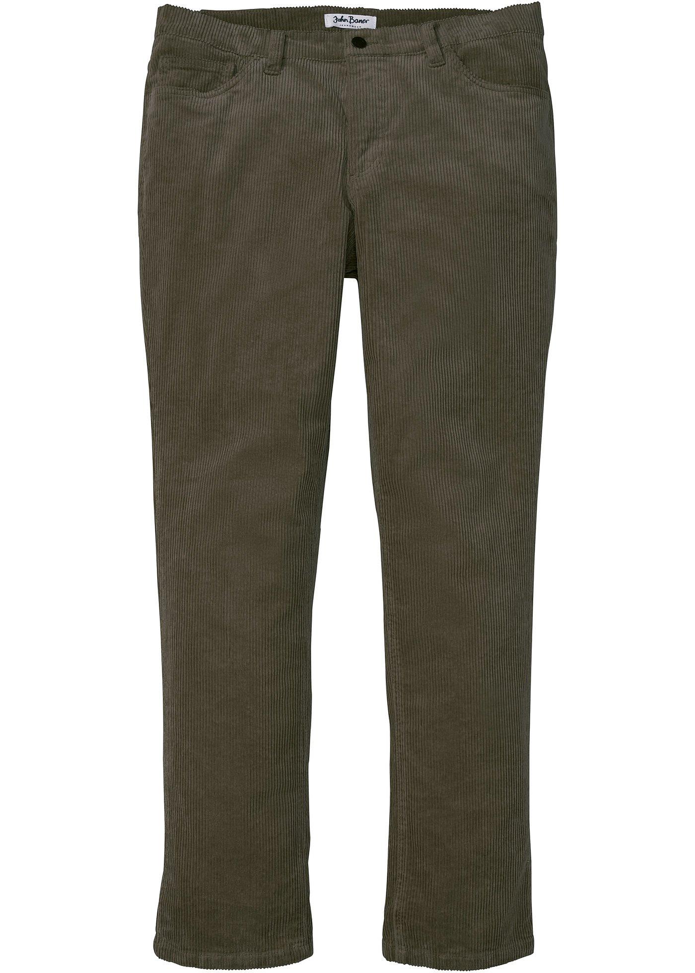 Pantalon velours côtelé extensible Classic Fit, Tapered