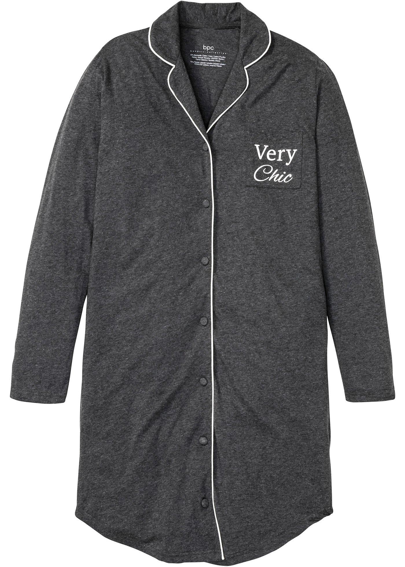 Chemise de nuit avec patte de boutonnage