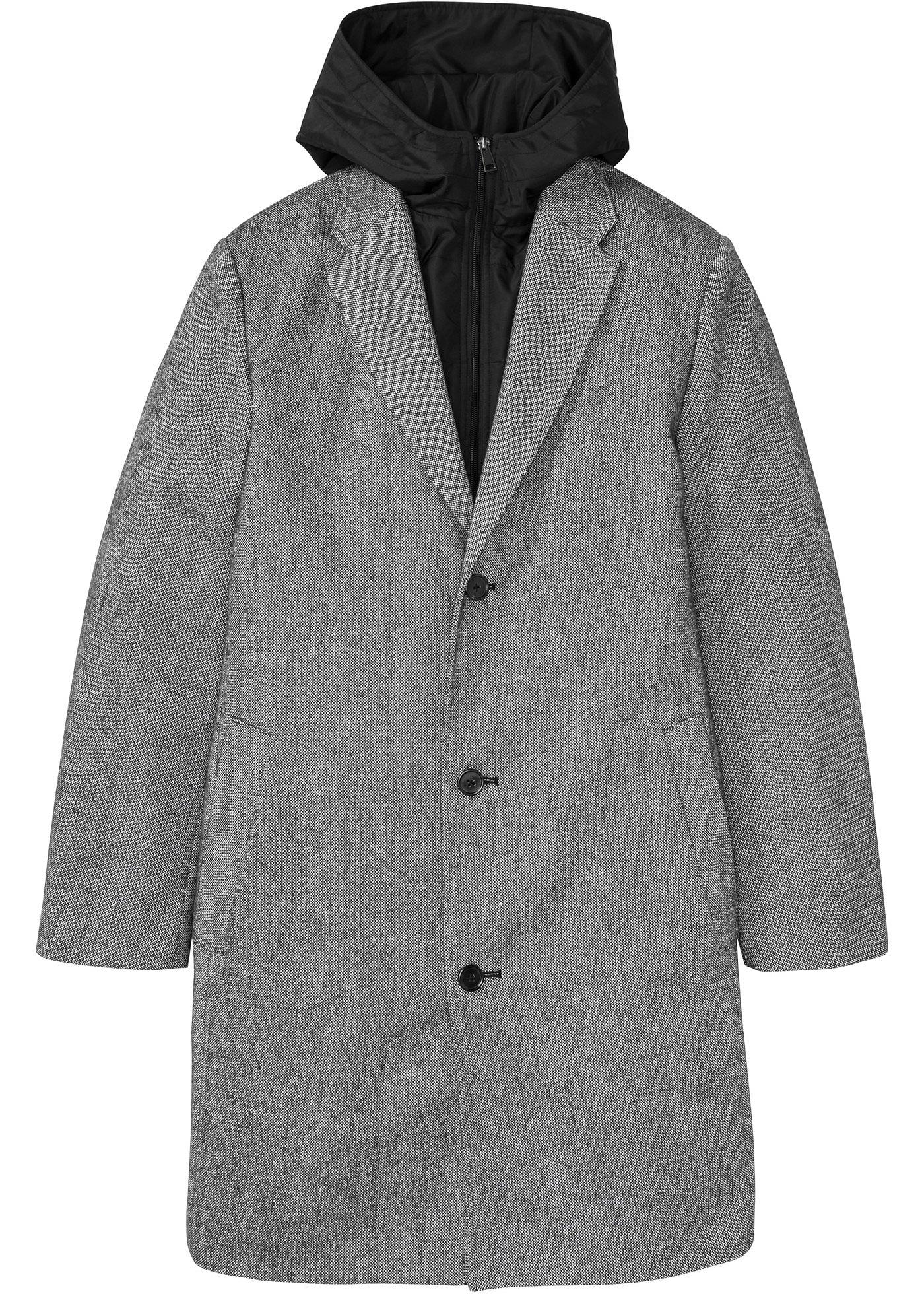 Manteau court avec empiècement coupe-vent amovible avec capuche