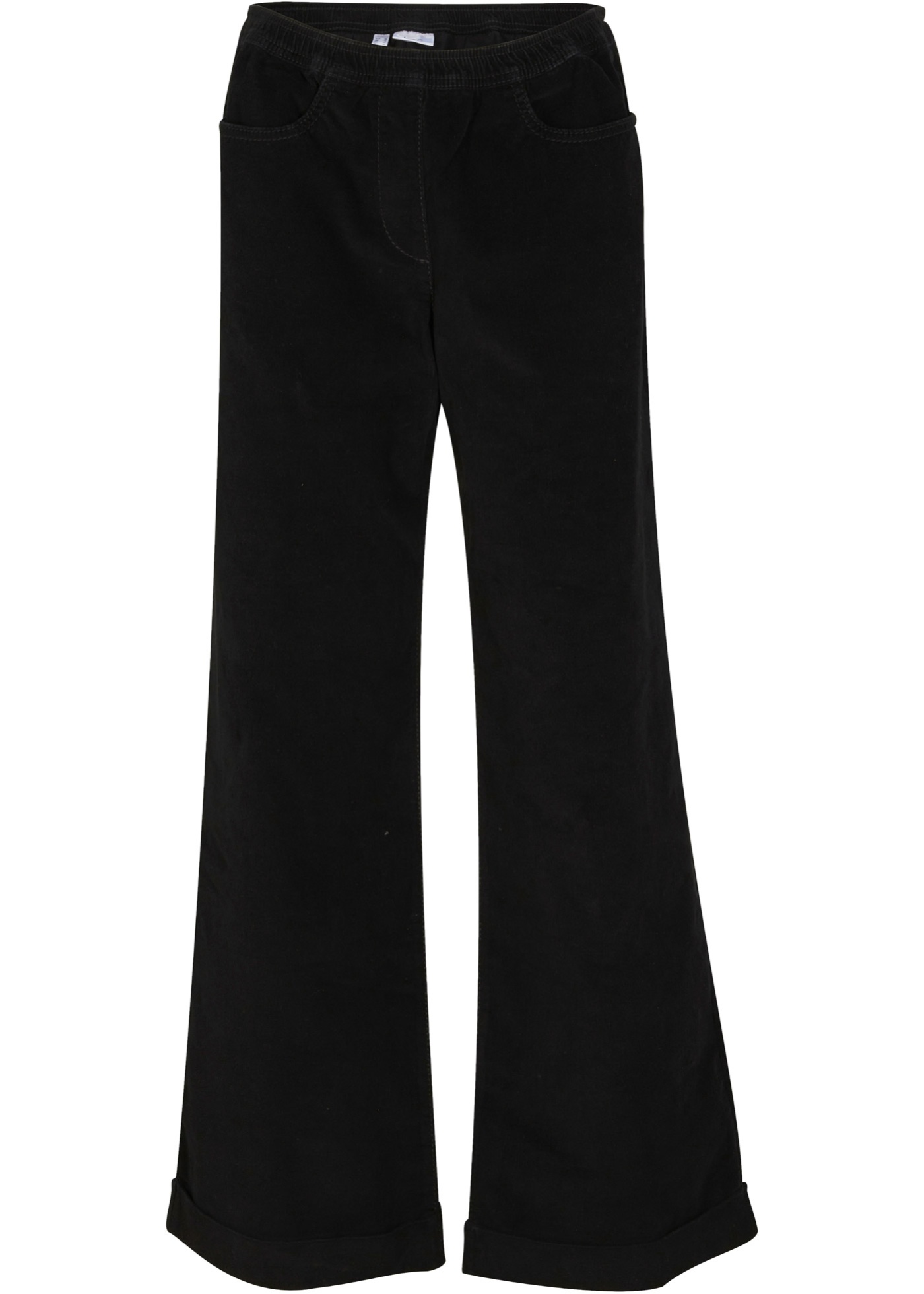 pantalon large marlène en velours côtelé extensible avec taille extensible
