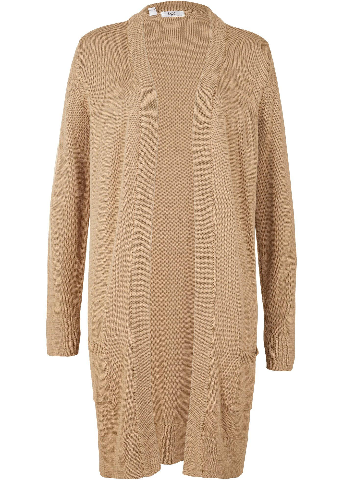 Gilet long en maille, manches longues