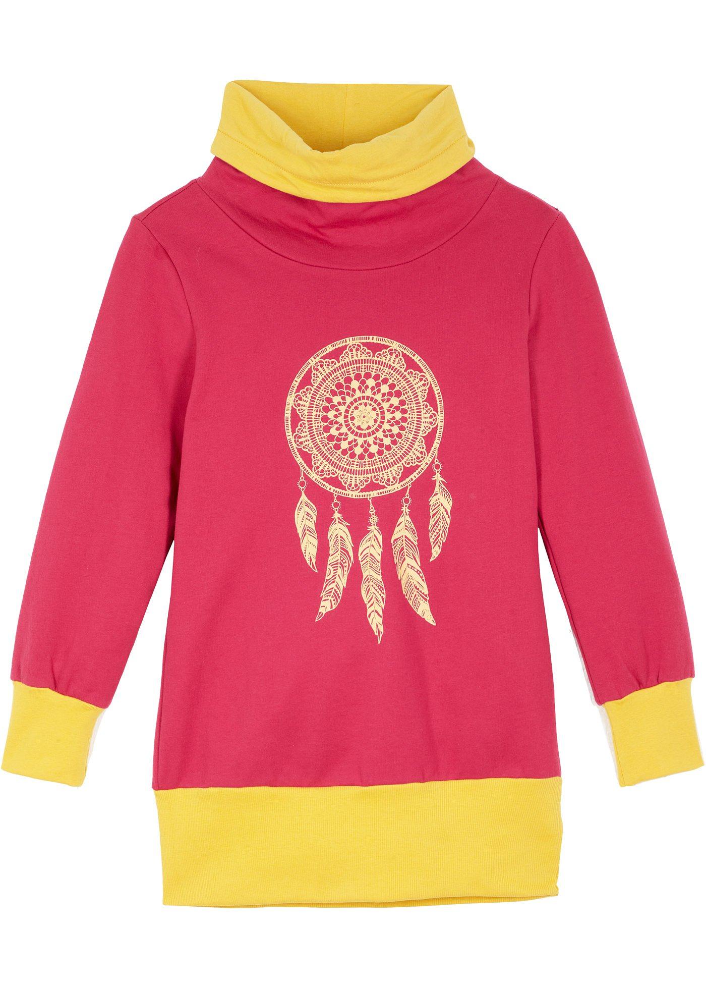 Robe sweat fille avec grand col