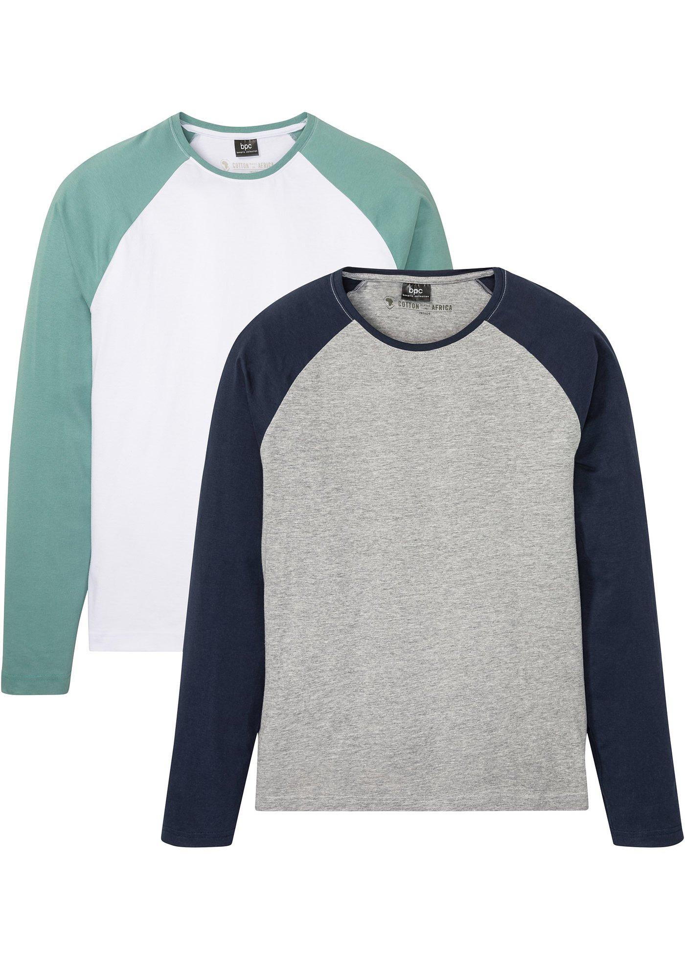 Lot de 2 T-shirts à manches longues raglan