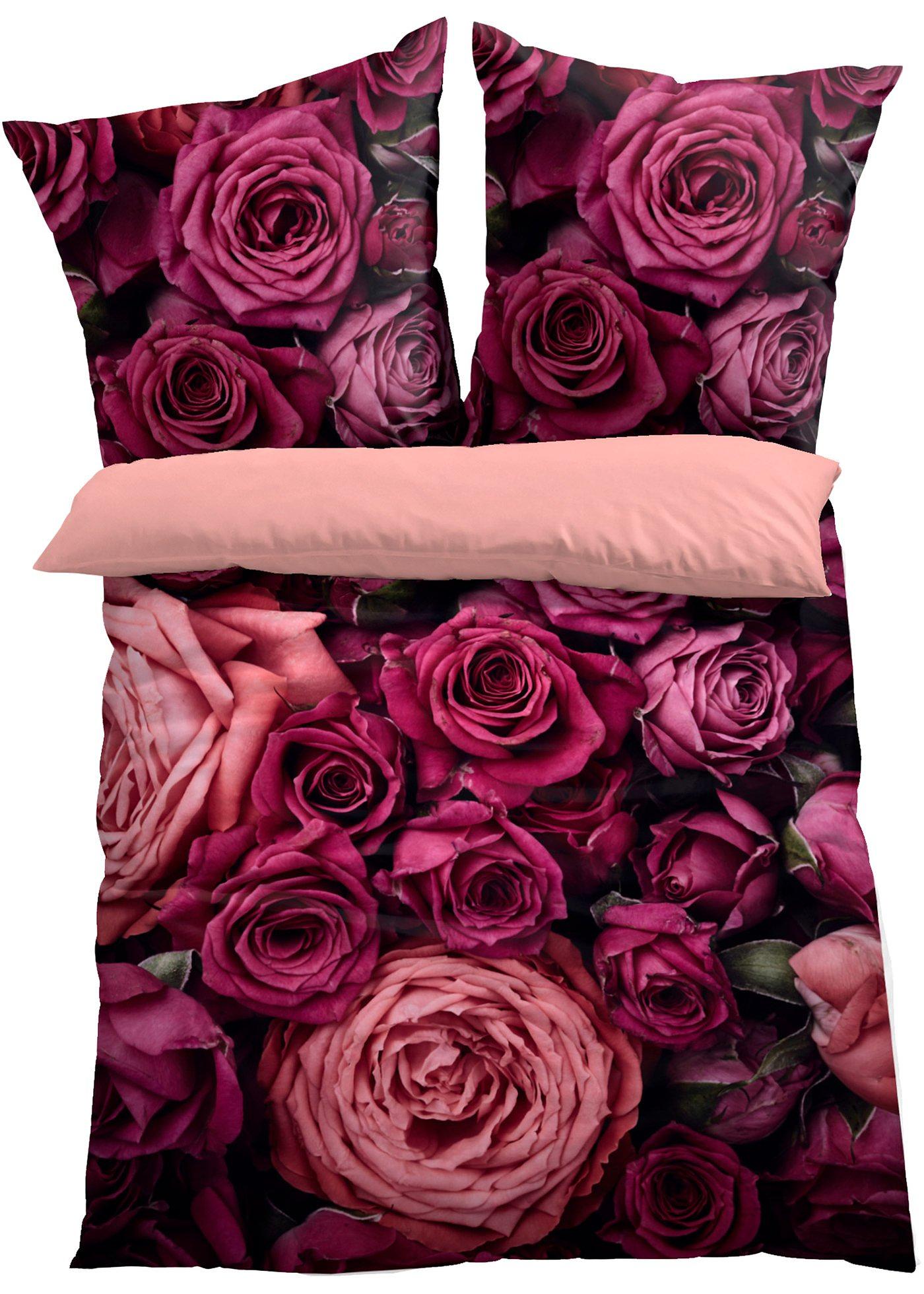 Parure de lit réversible avec roses