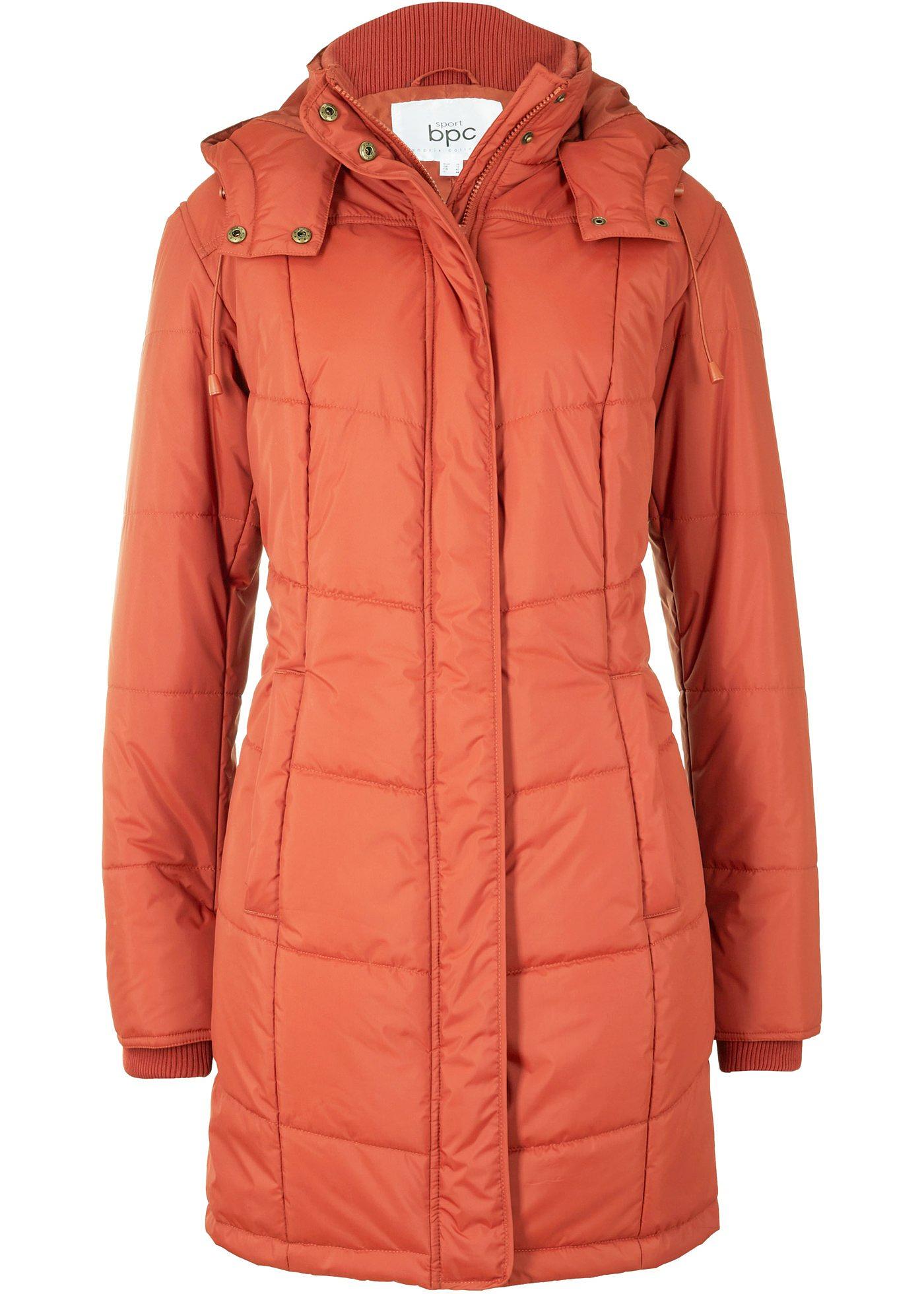 Veste longue matelassée, rembourrée avec col et capuche