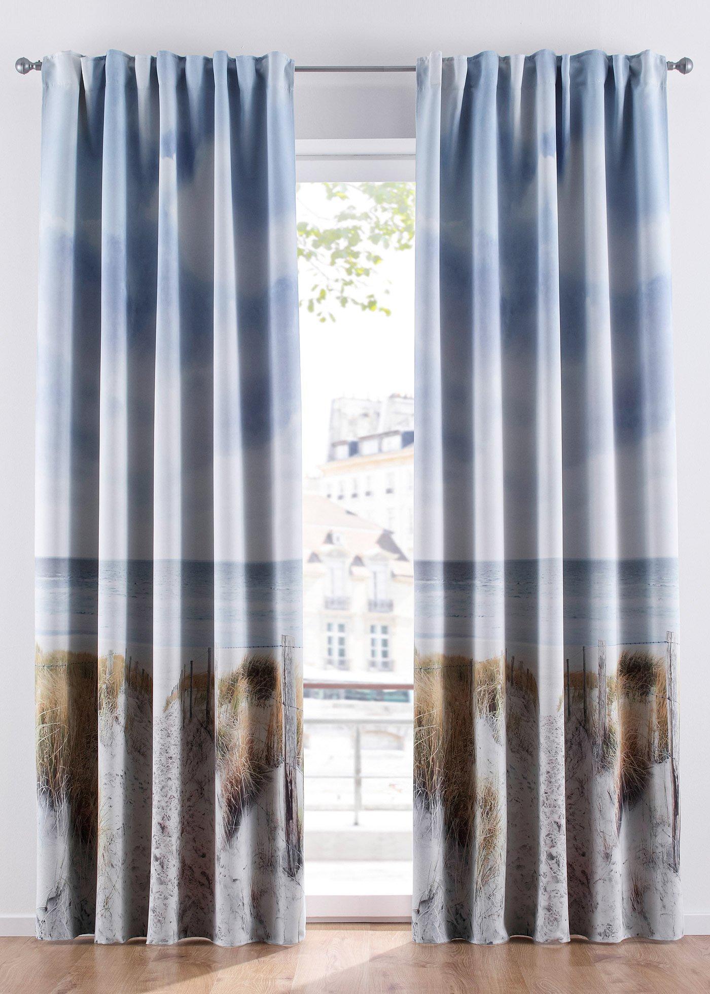 Panneau occultant avec imprimé plage (1 pce.)