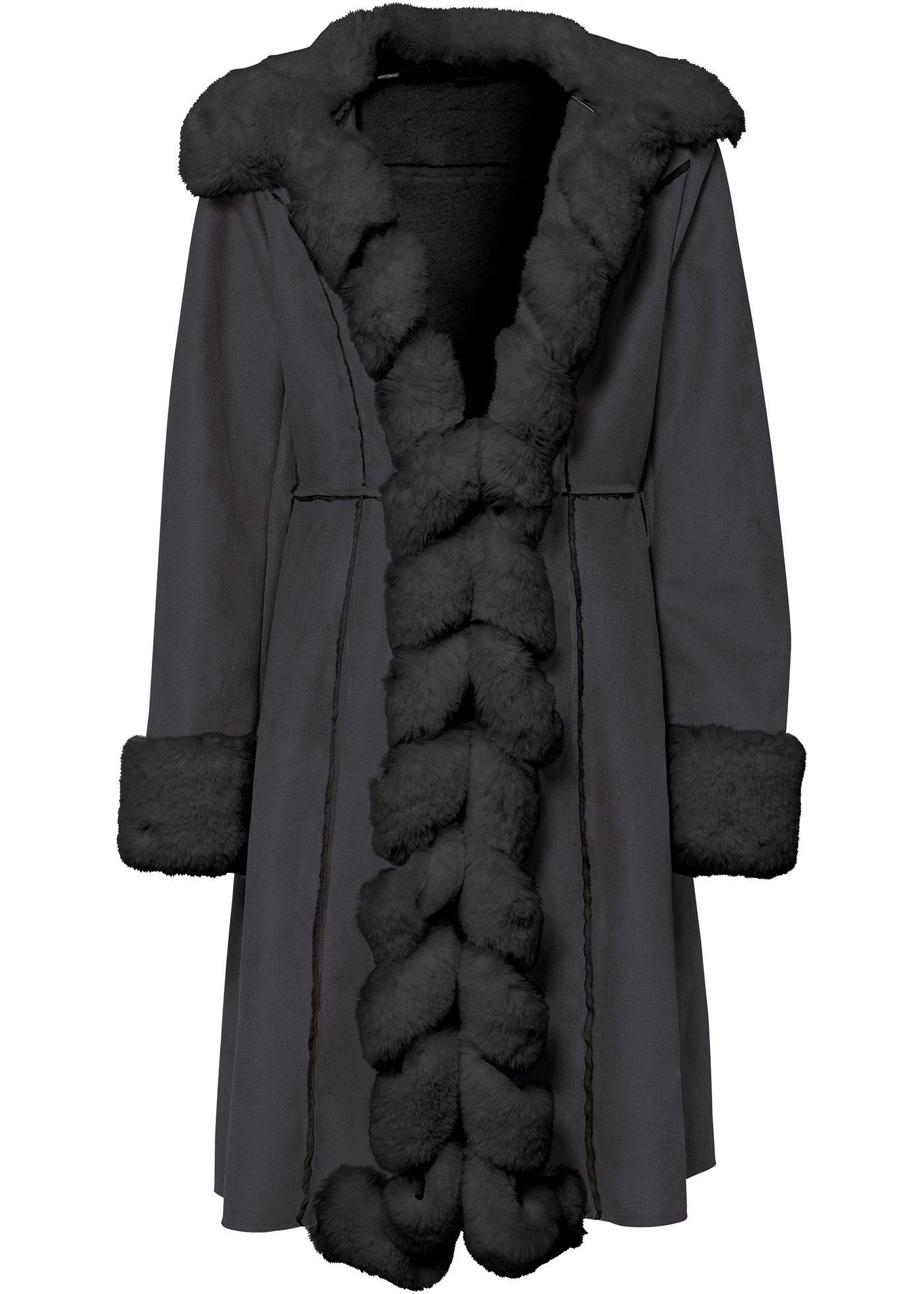 Manteau, synthétique imitation fourrure