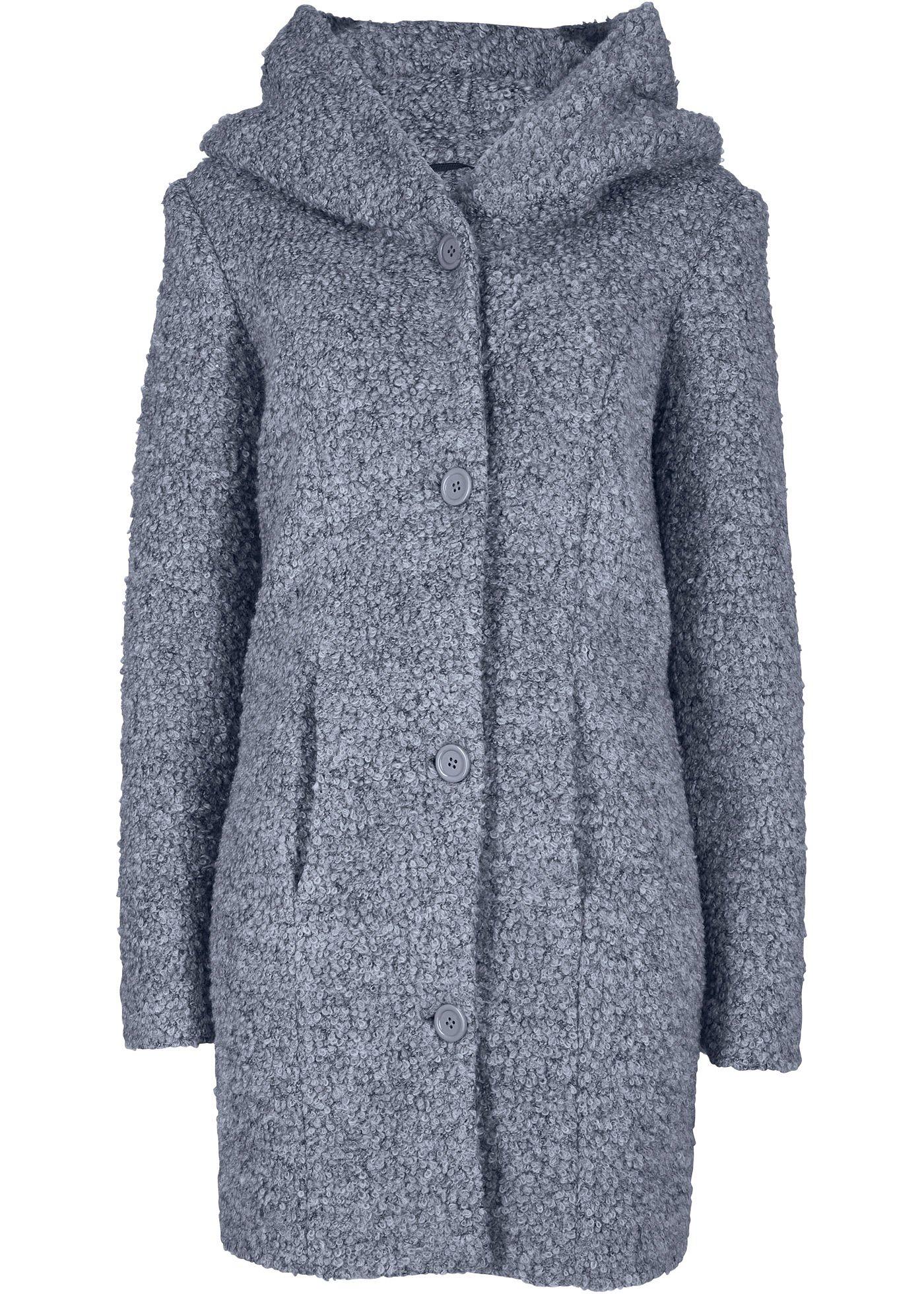 Veste longue en bouclé